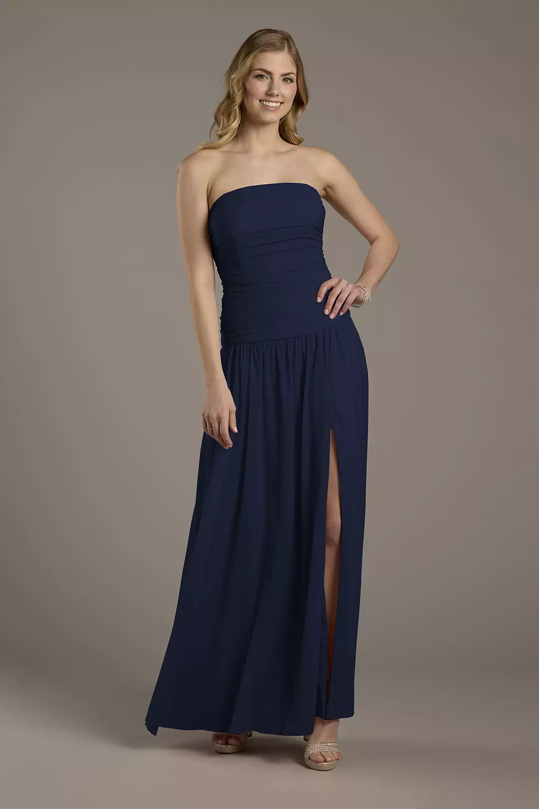 Mesh Strapless Drop Waist Dress - Image 51