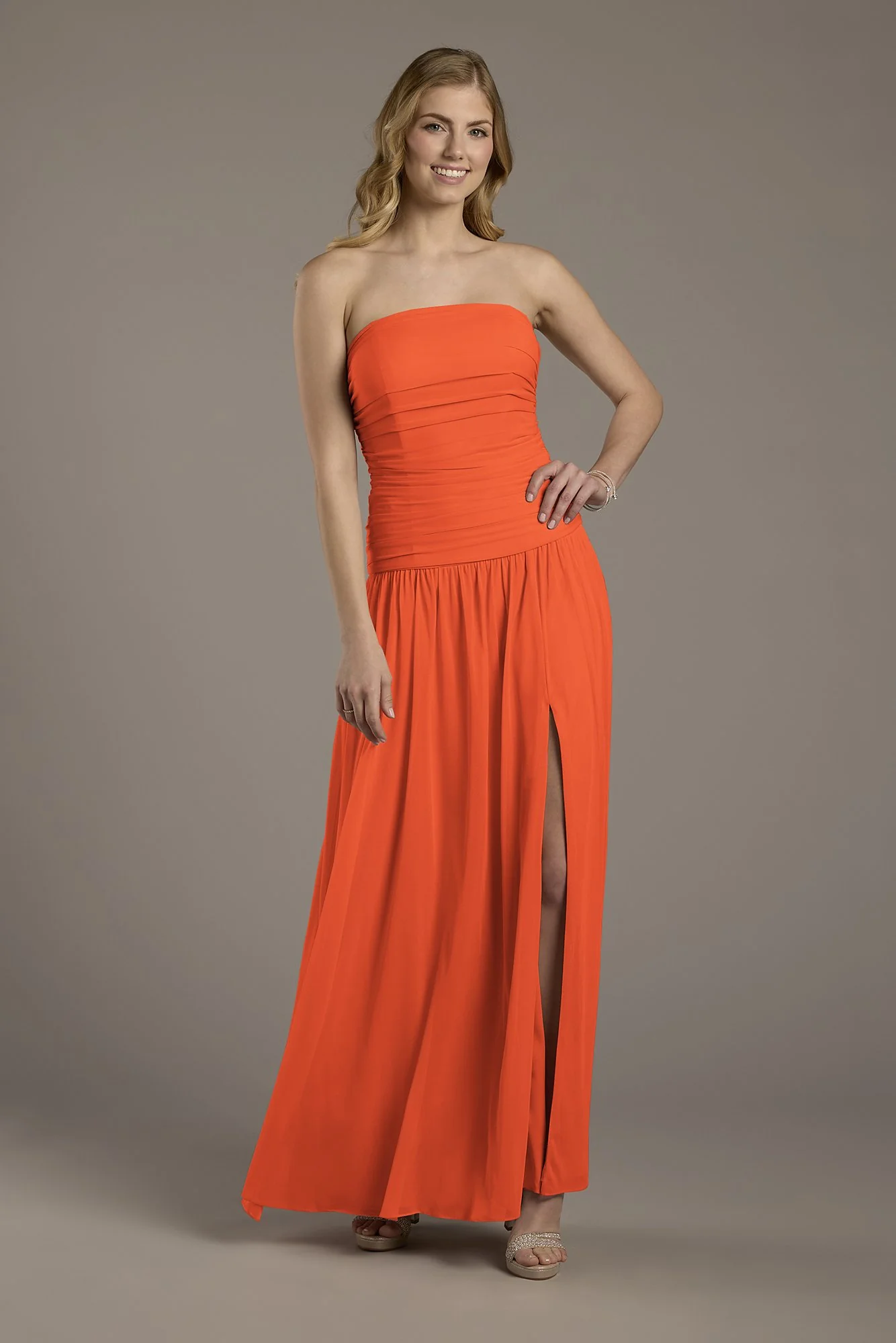 Mesh Strapless Drop Waist Dress - Image 6
