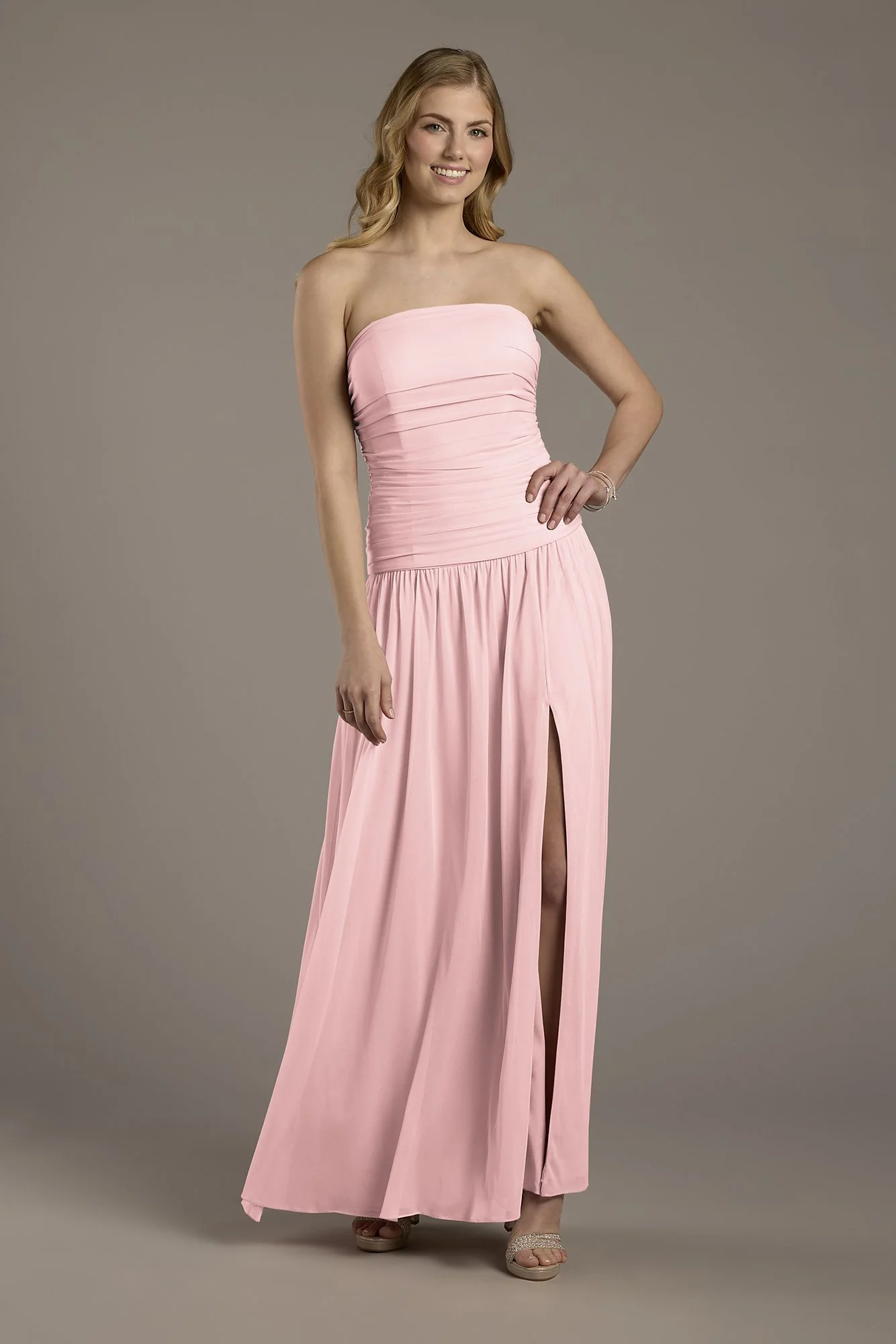 Mesh Strapless Drop Waist Dress - Image 8