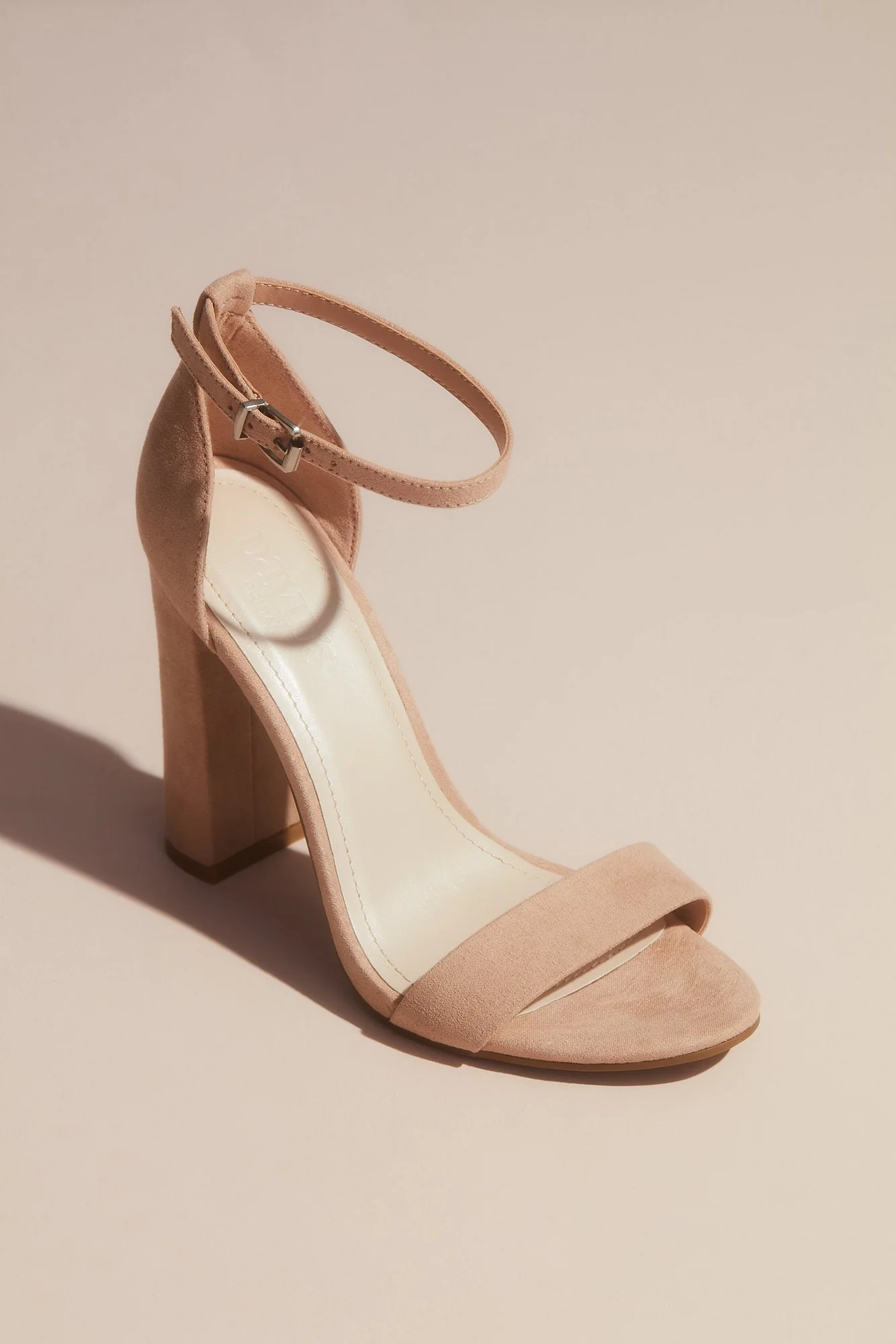 Metallic Block Heel Sandals with Ankle Strap