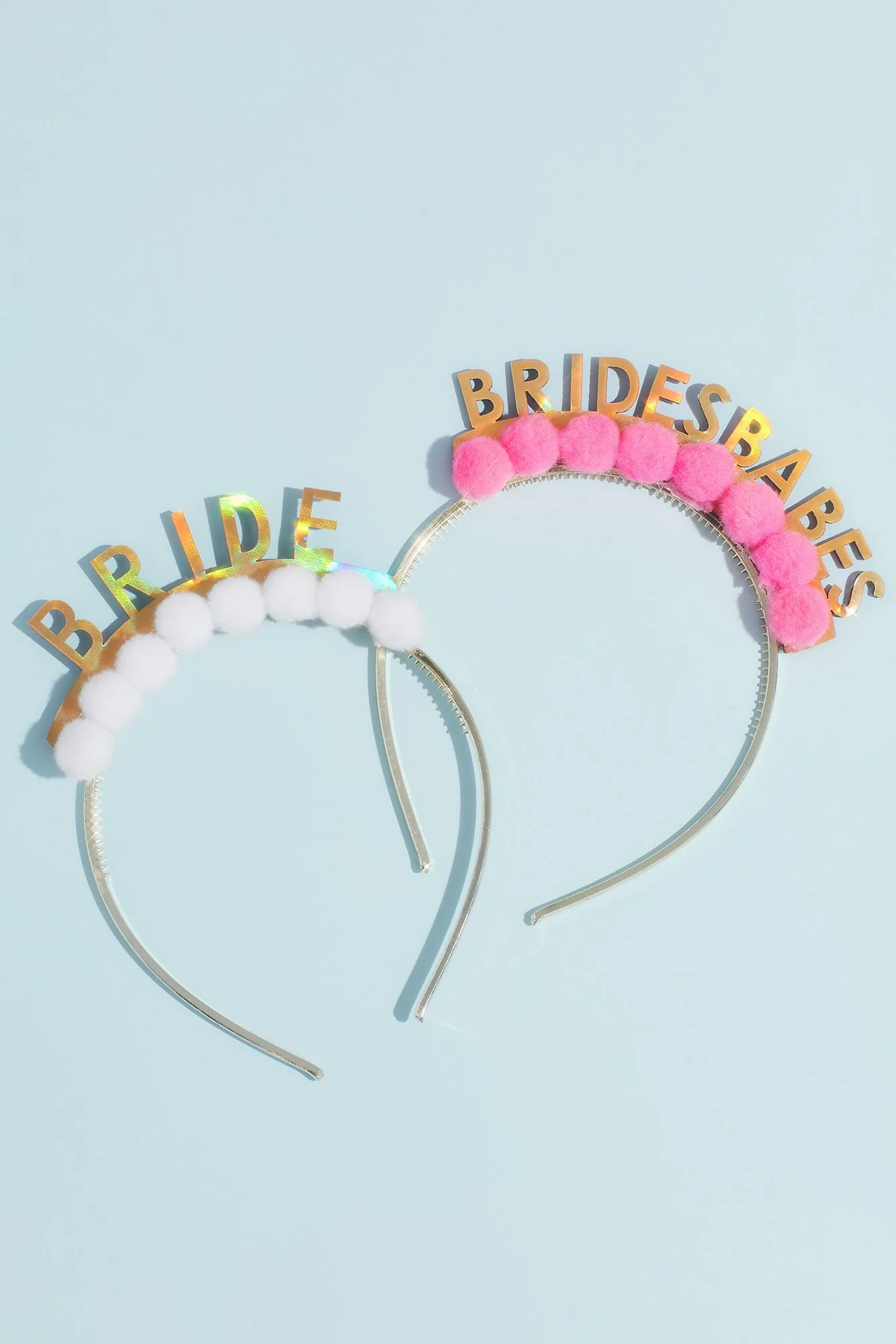 Metallic Brides Babes Pom-Pom Headband - Image 2