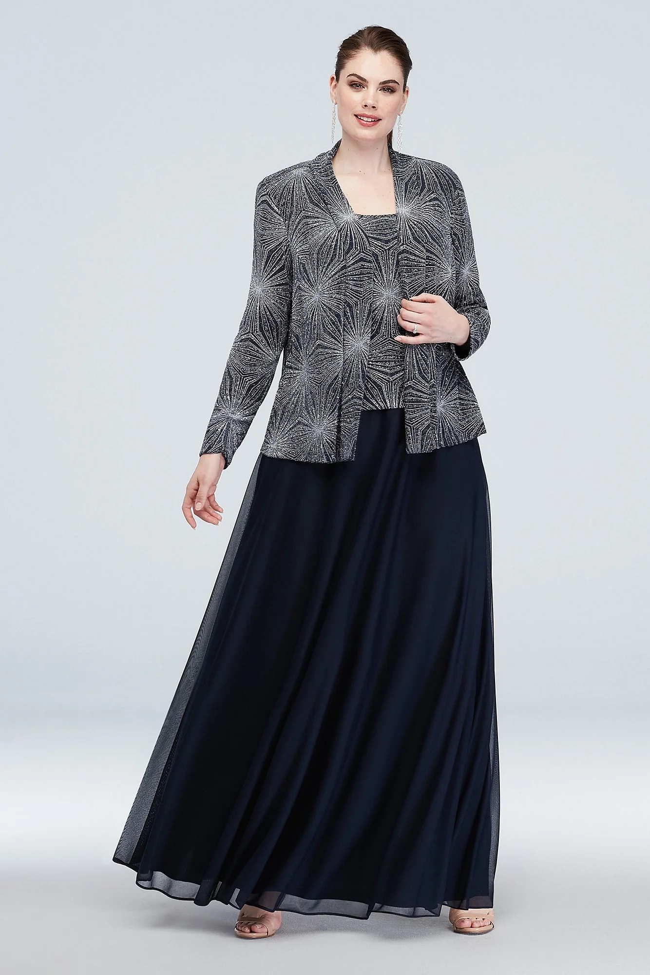 Metallic Burst Three-Piece Glitter Knit Set - Image 3