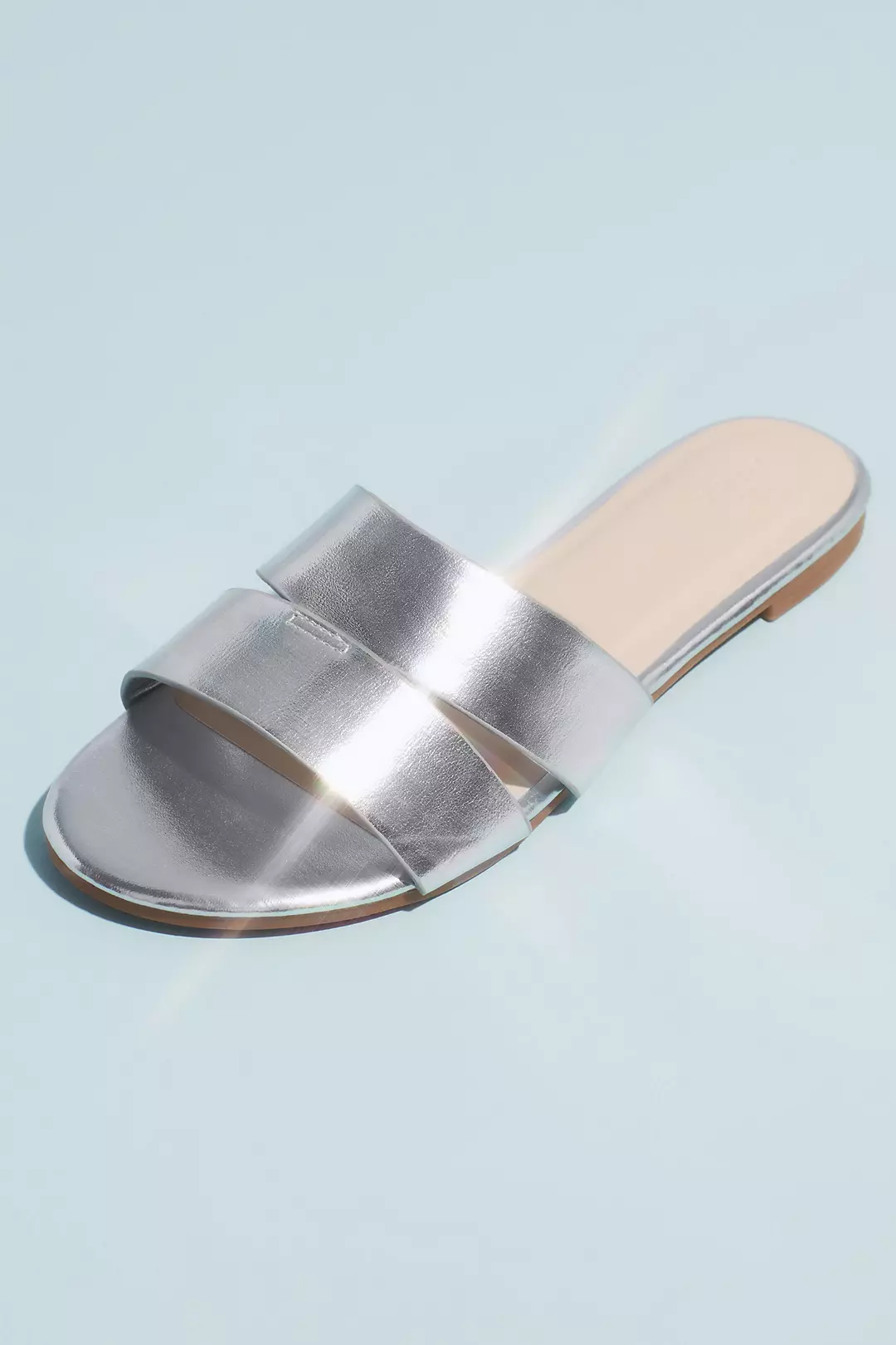 Metallic Double Strap Slide Girls Sandals - Image 4