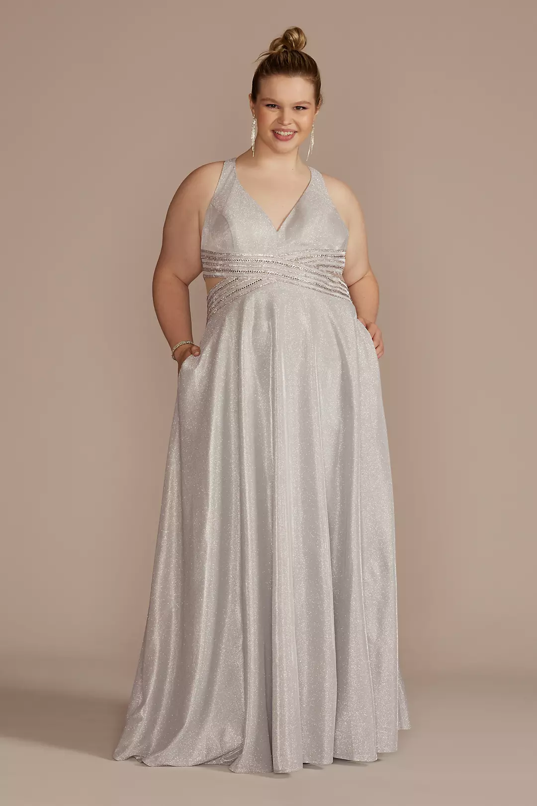 Metallic Glitter Knit Embellished A-Line - Image 9
