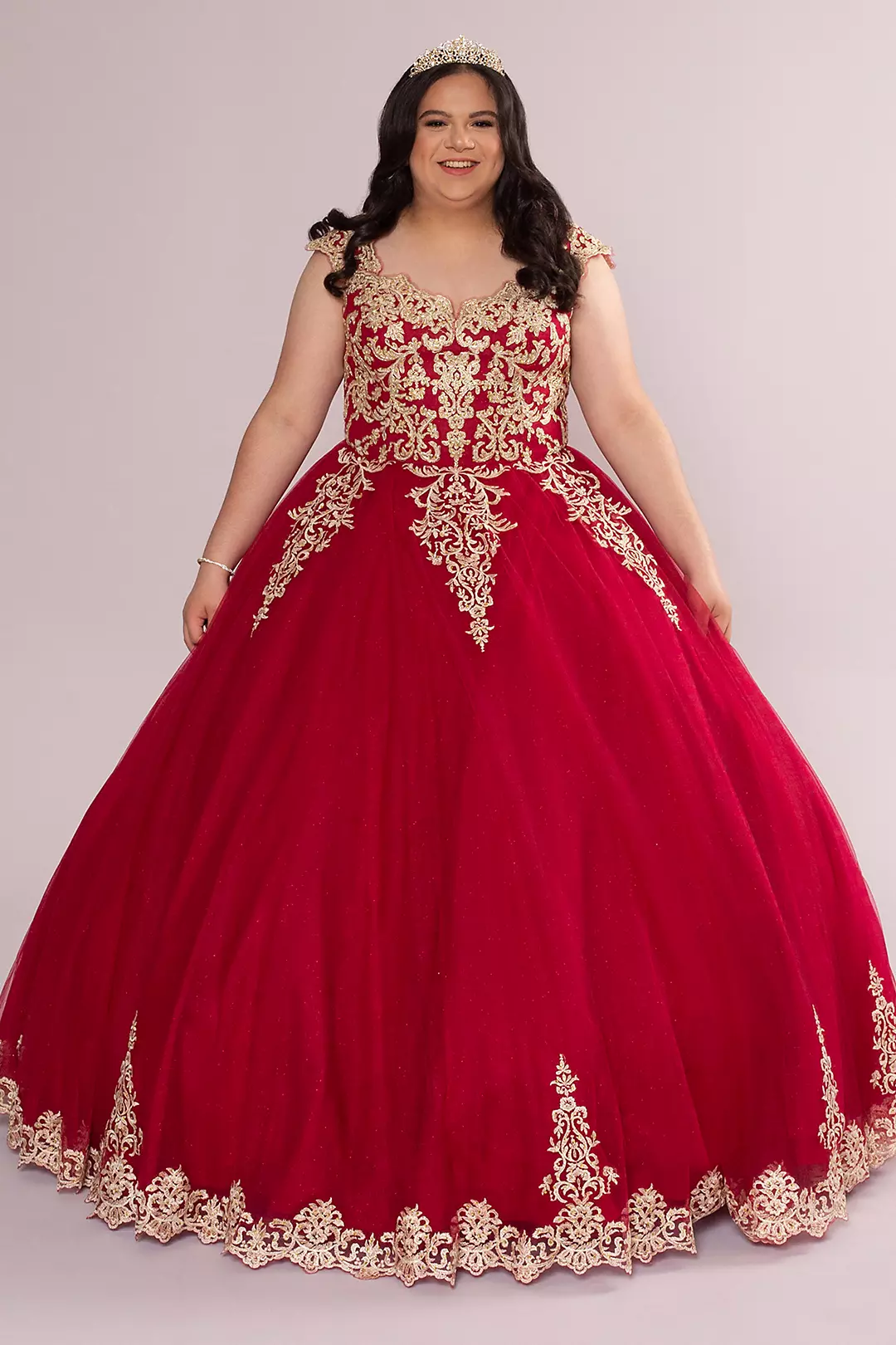 Metallic Lace and Tulle Quince Dress with Keyhole - Image 2