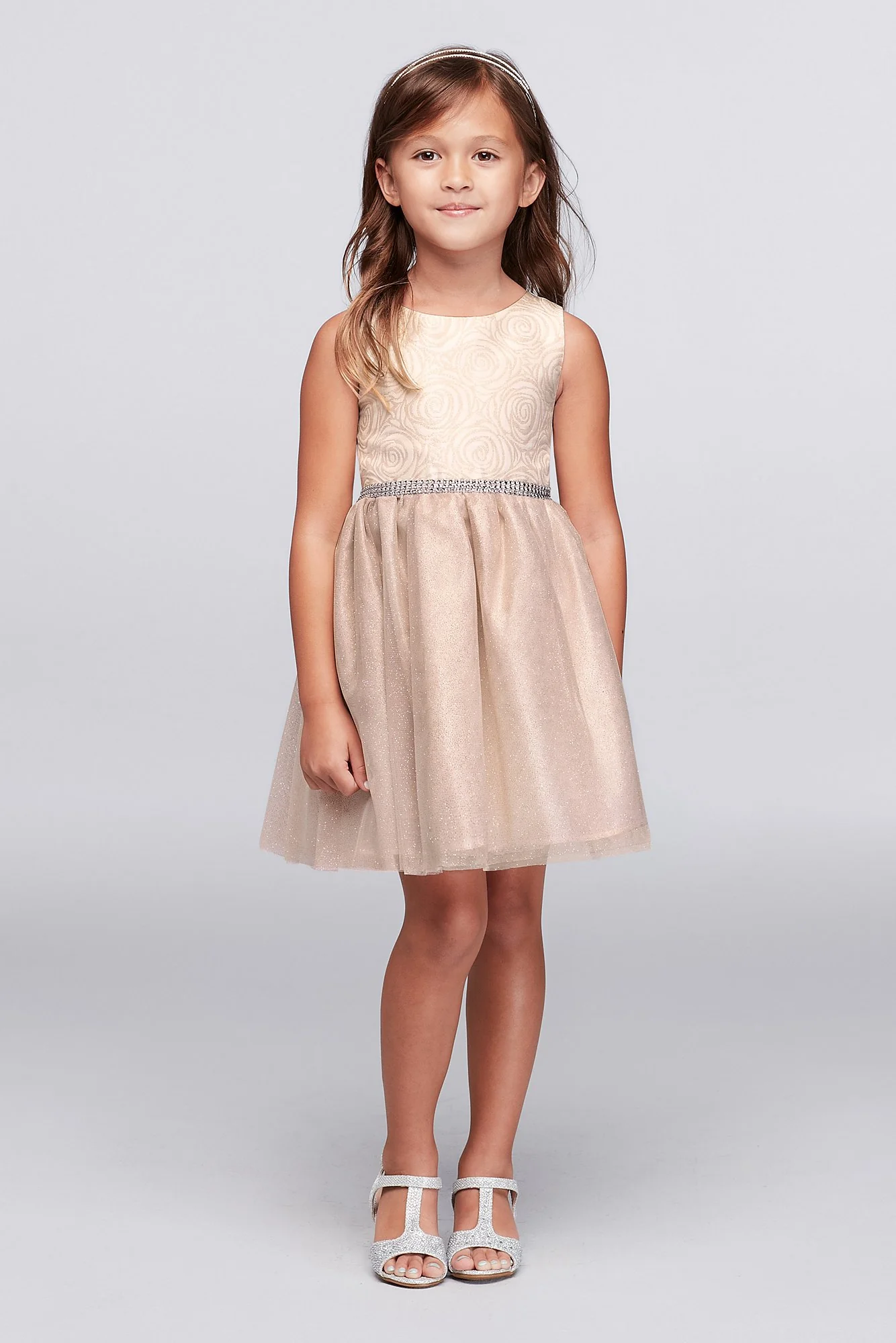 Metallic Rose and Tulle Party Dress