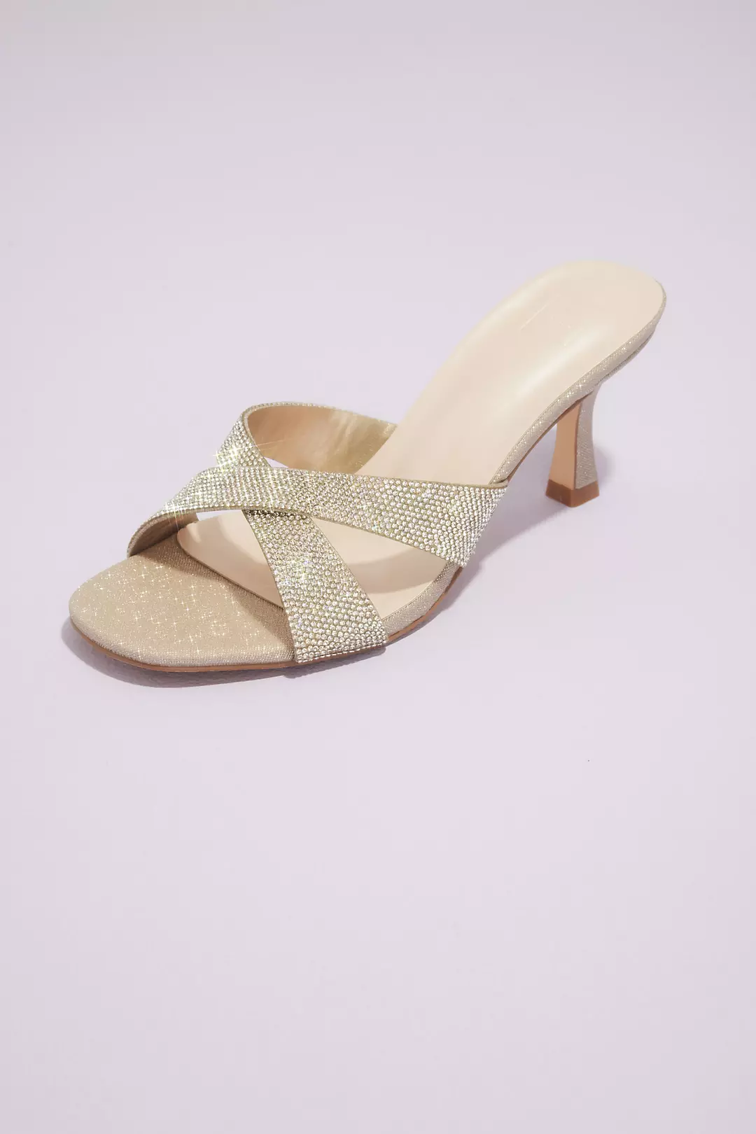 Metallic Square-Toe Crisscross Mules - Image 4