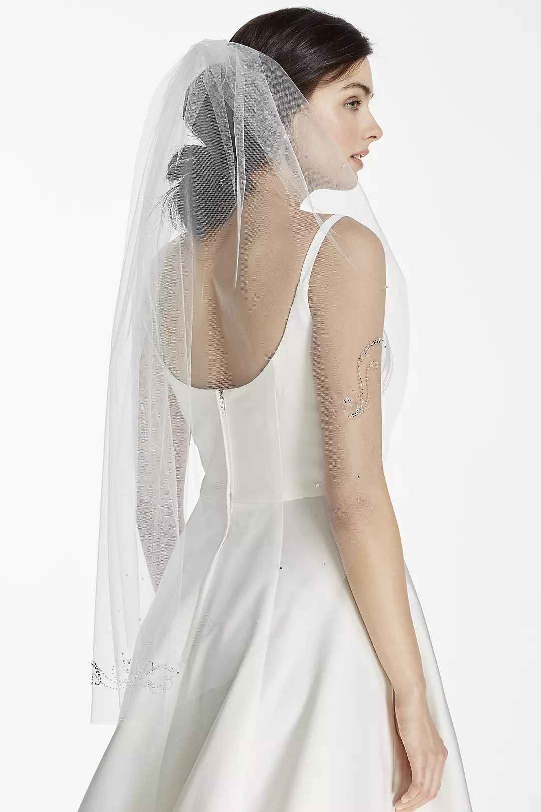 Mid Veil with Embellished Scroll Pattern - Image 3