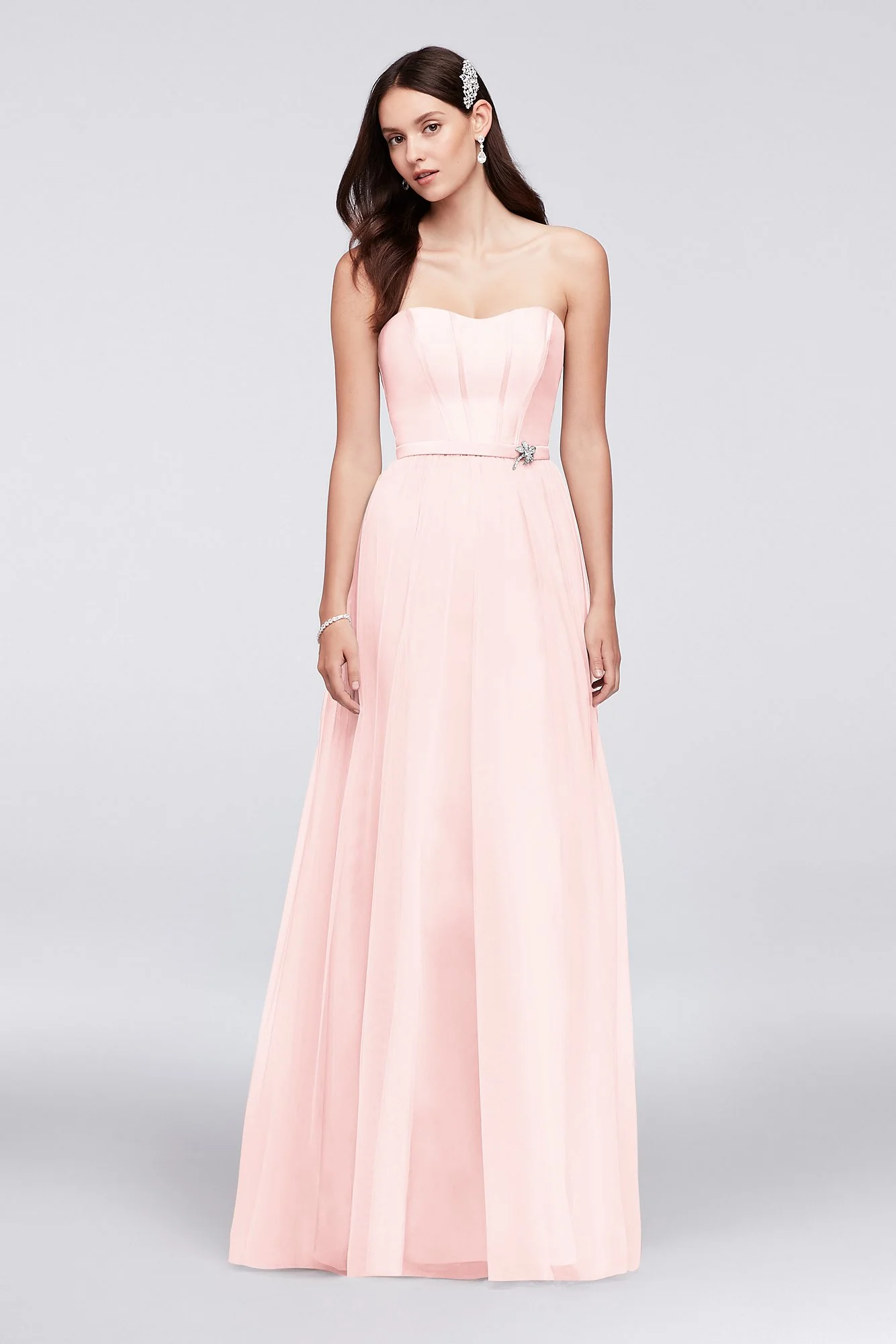 Mikado and Tulle Long Bridesmaid Dress - Image 10