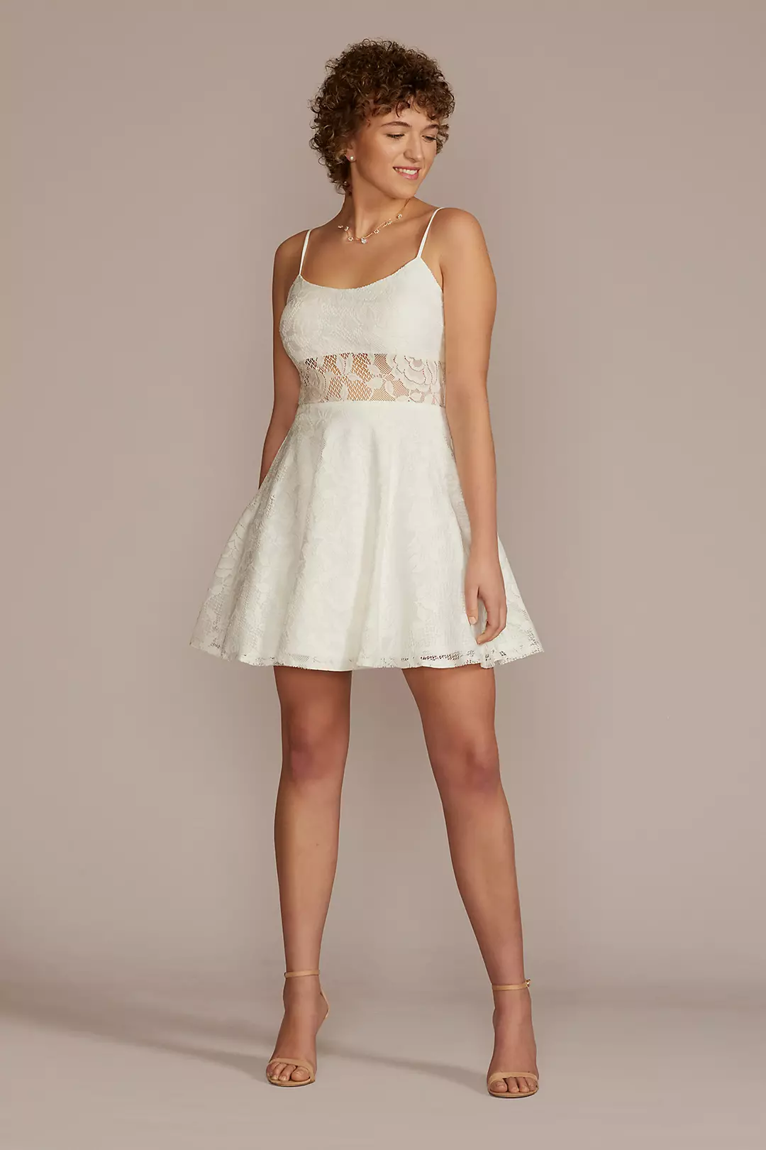 Mini Lace A-Line with Illusion Bodice - Image 2