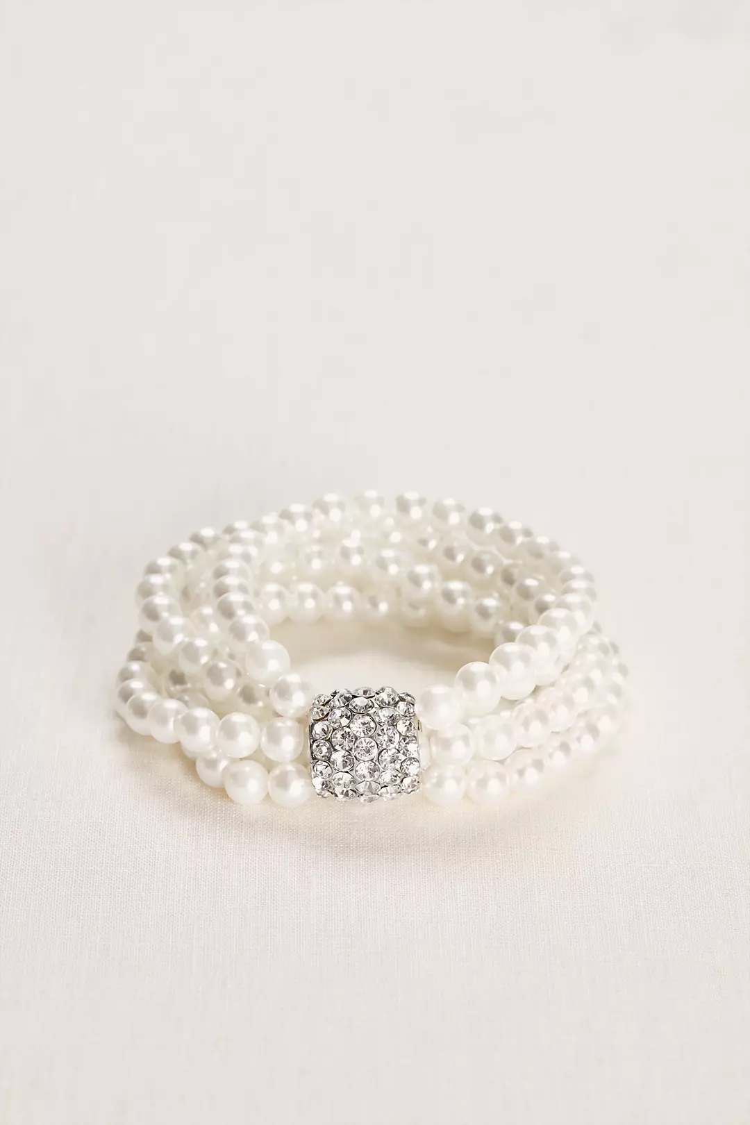 Multiple Strand Pearl and Crystal Bracelet - Image 3