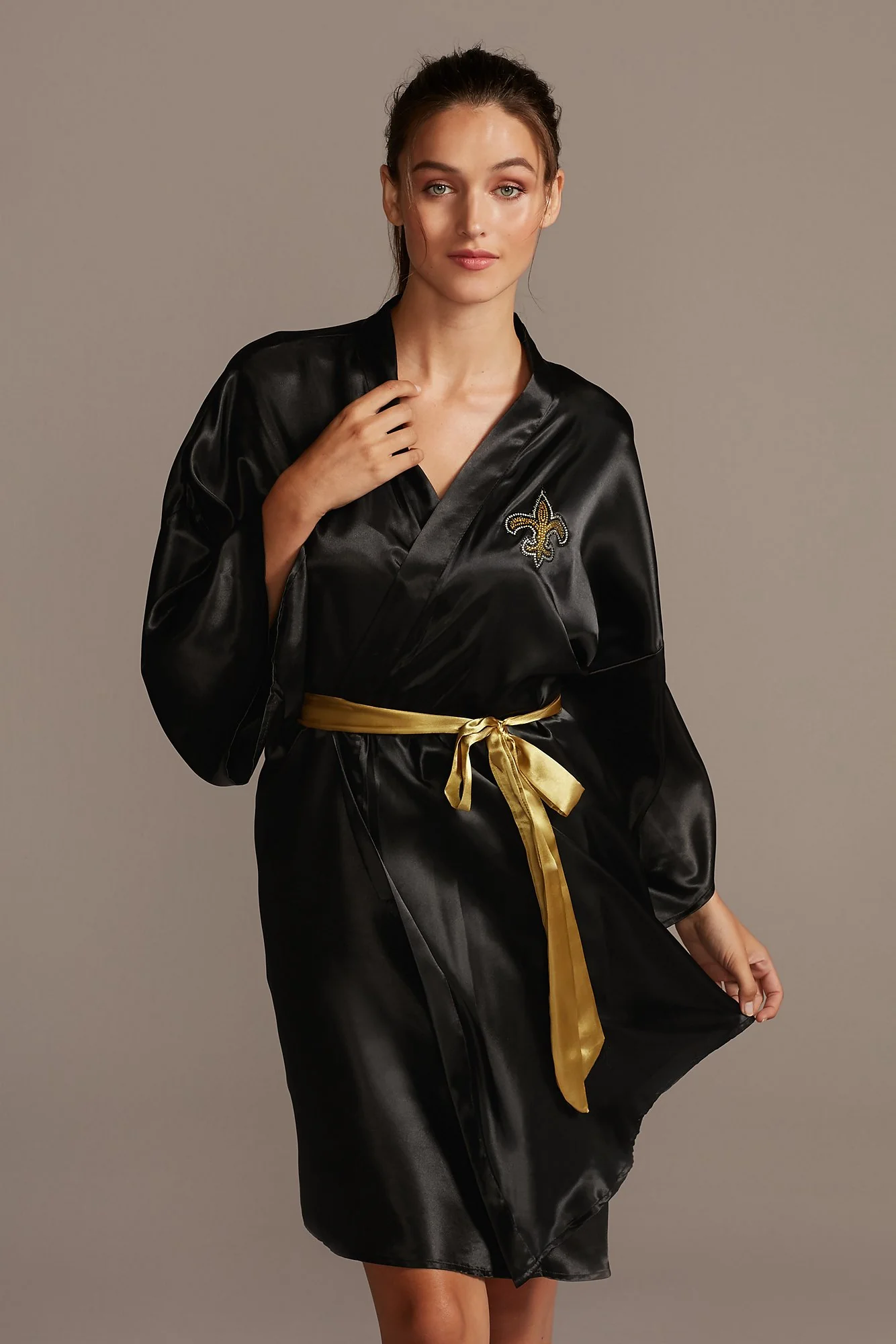 New Orleans Saints Crystal Embellished Satin Robe