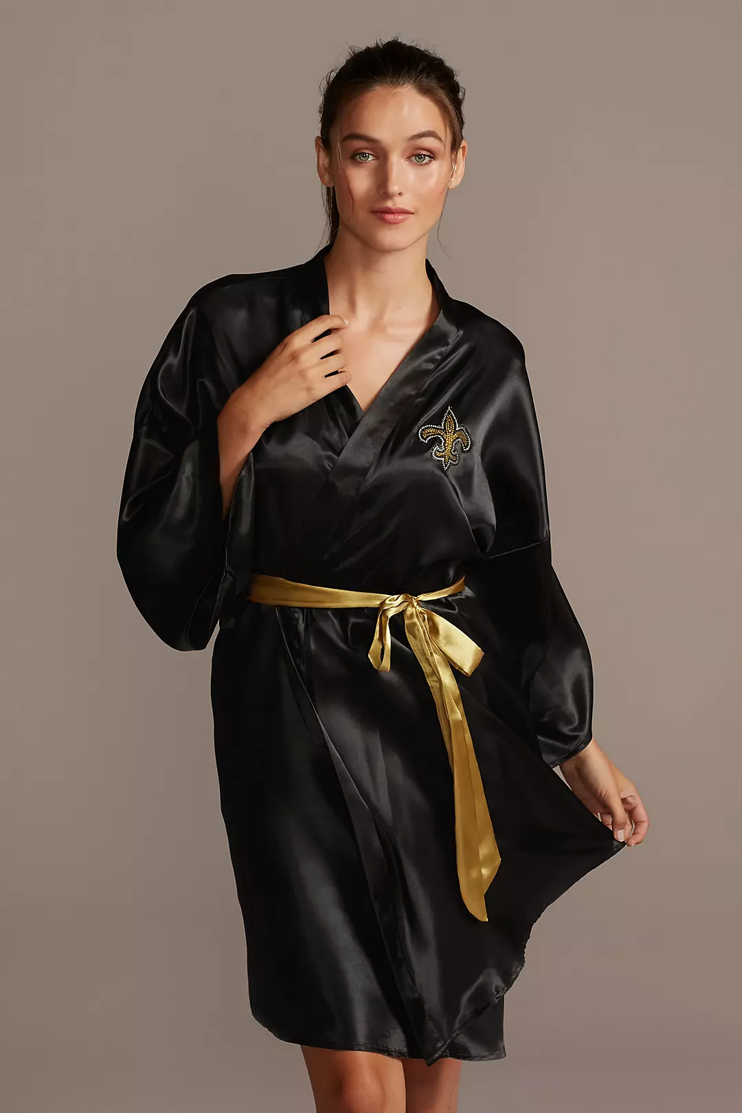 New Orleans Saints Crystal Embellished Satin Robe - Image 2