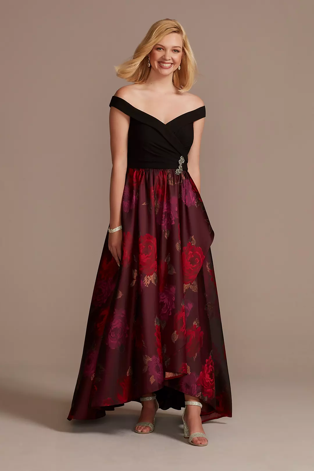 Off the Shoulder Ball Gown with Embellished Detail - Image 18