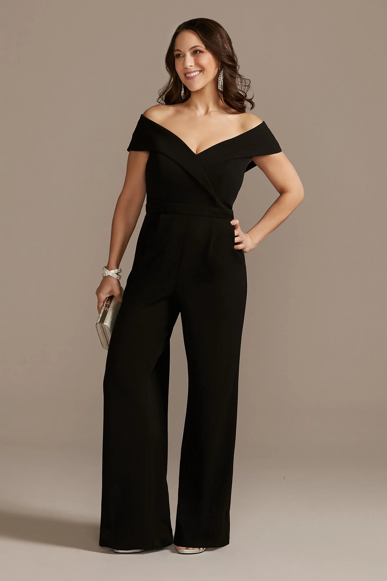 Off-The-Shoulder Crepe Sweetheart Jumpsuit