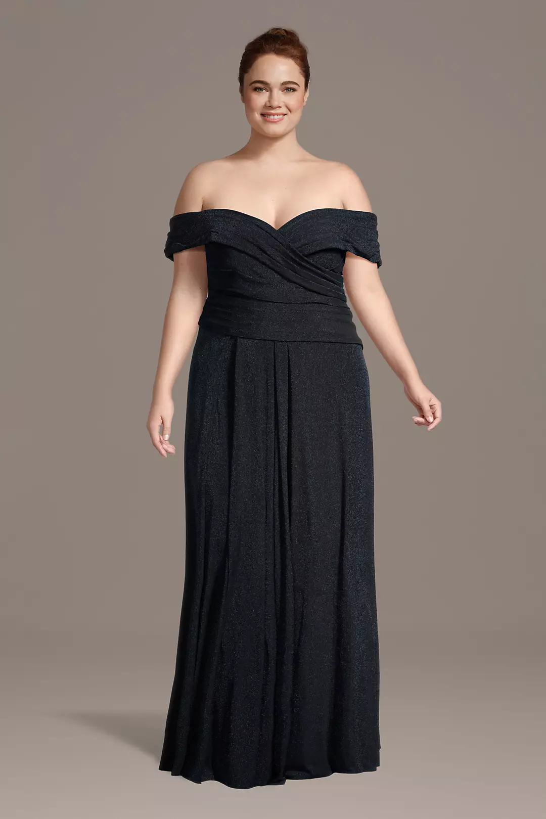 Off-the-Shoulder Draped Bodice A-Line Dress - Image 2