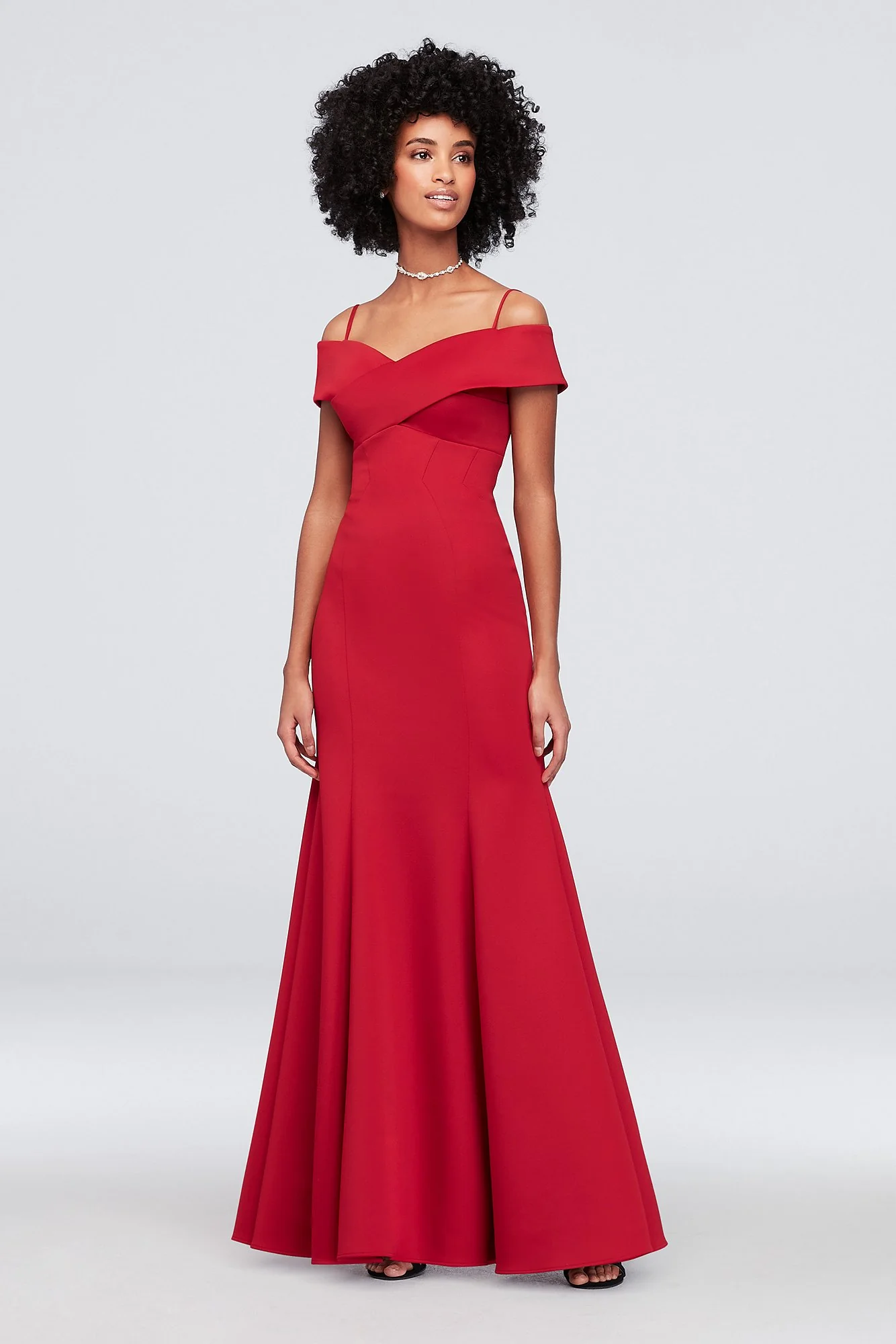 Off-the-Shoulder Mermaid Dress with Paneled Bodice