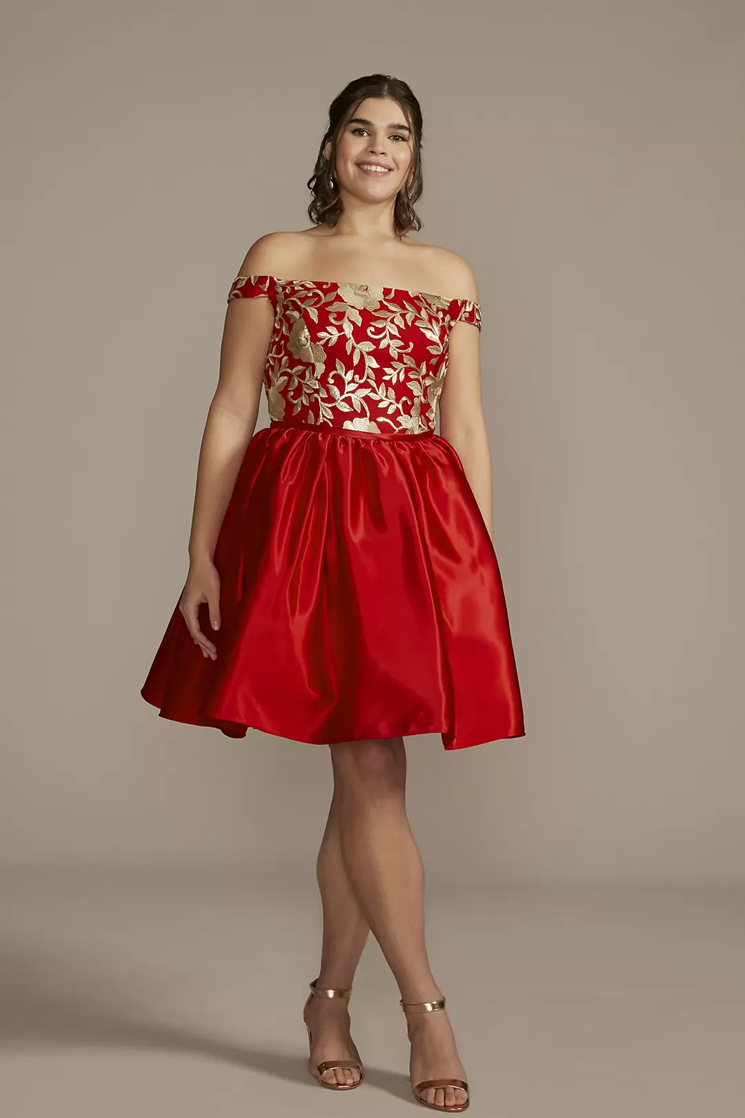 Off-the-Shoulder Mini Patterned A-Line - Image 18