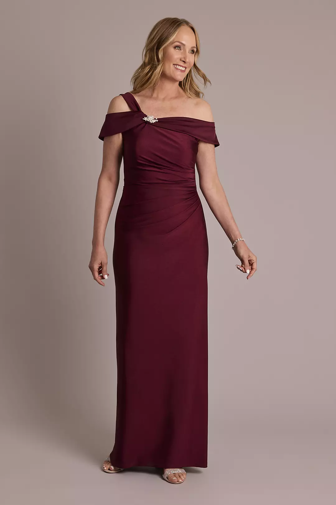 Off-the-Shoulder Power Stretch Sheath Dress - Image 3