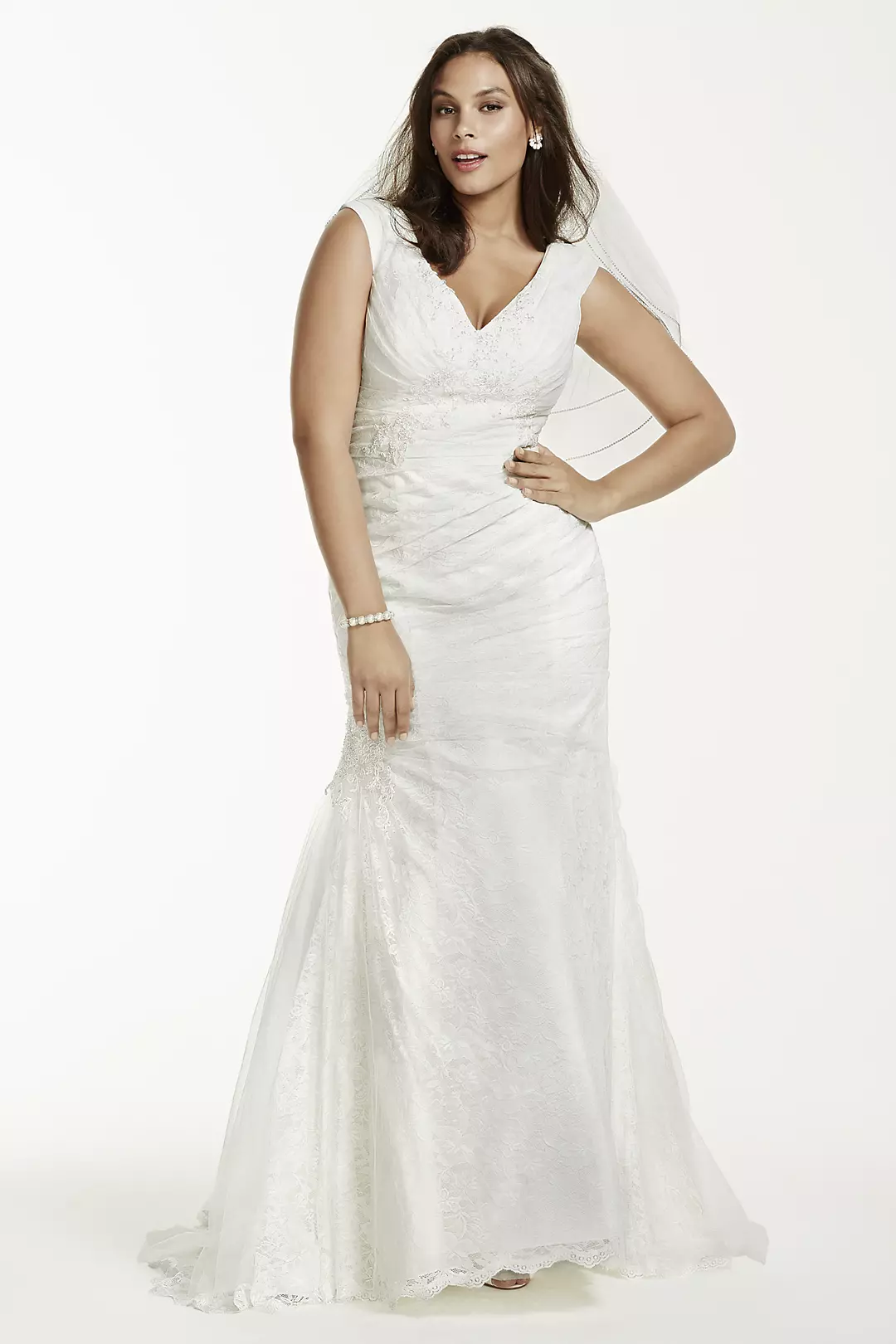 Off The Shoulder Trumpet Gown with Ruched Bodice - Image 2