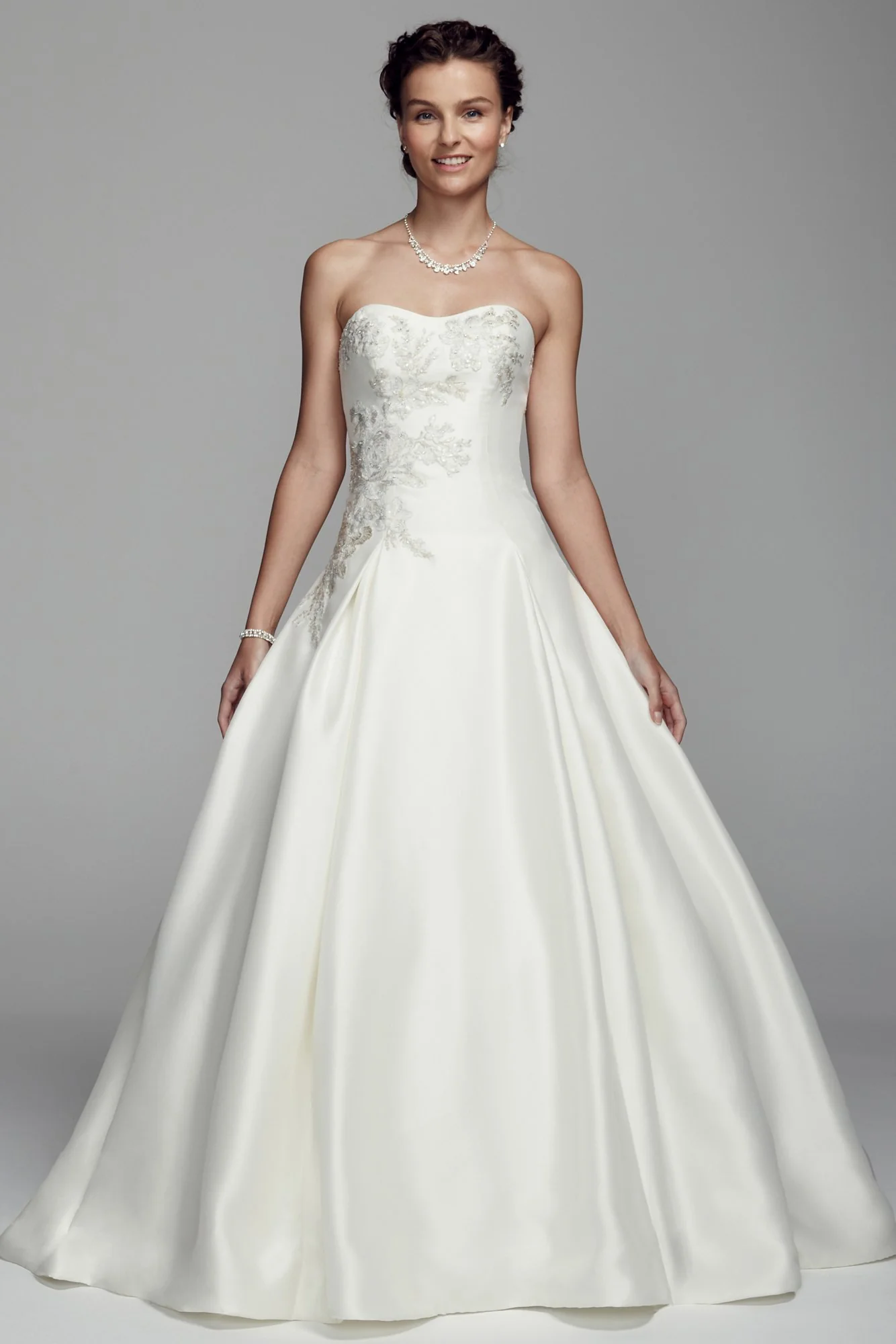 Oleg Cassini Mikado and Lace Wedding Dress