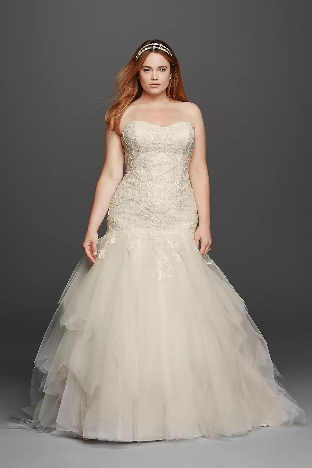 Oleg Cassini Strapless Mermaid Wedding Dress - Image 11