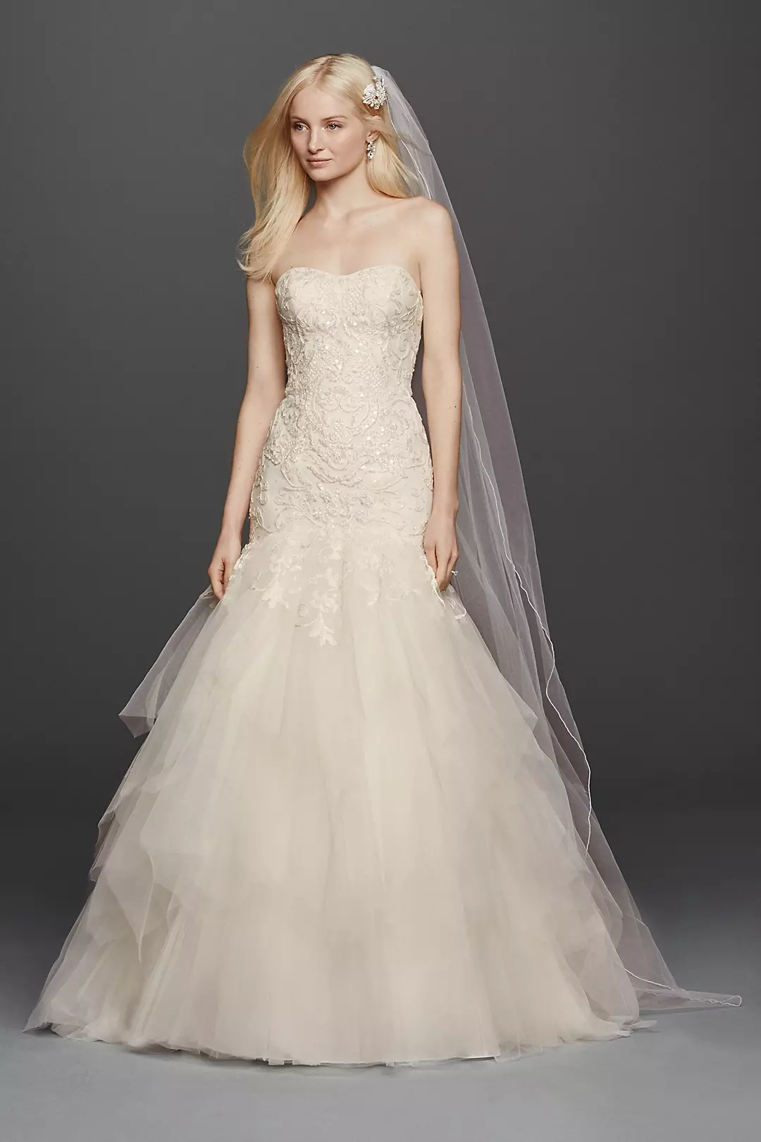 Oleg Cassini Strapless Mermaid Wedding Dress - Image 17