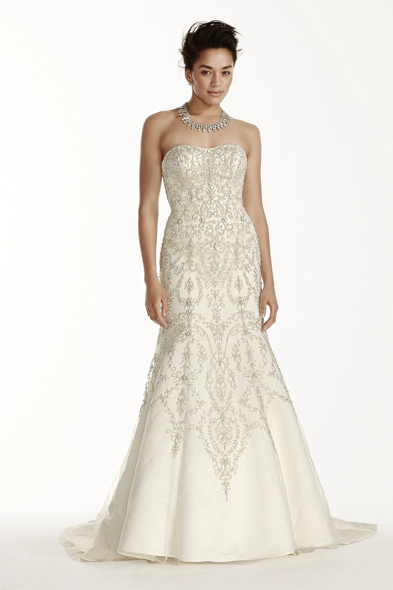 Oleg Cassini Tulle and Crystal Wedding Dress - Image 3