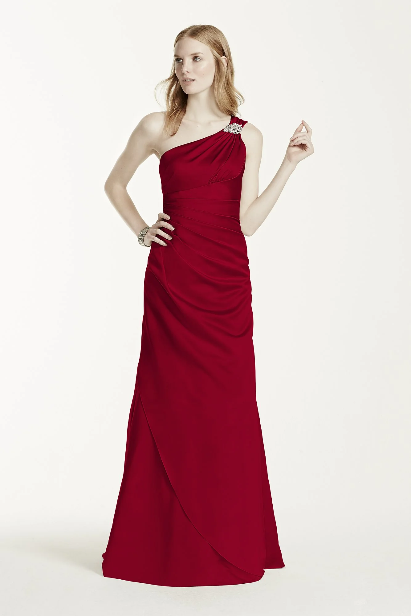 One Shoulder Bridesmaid Dress with Details - Image 16
