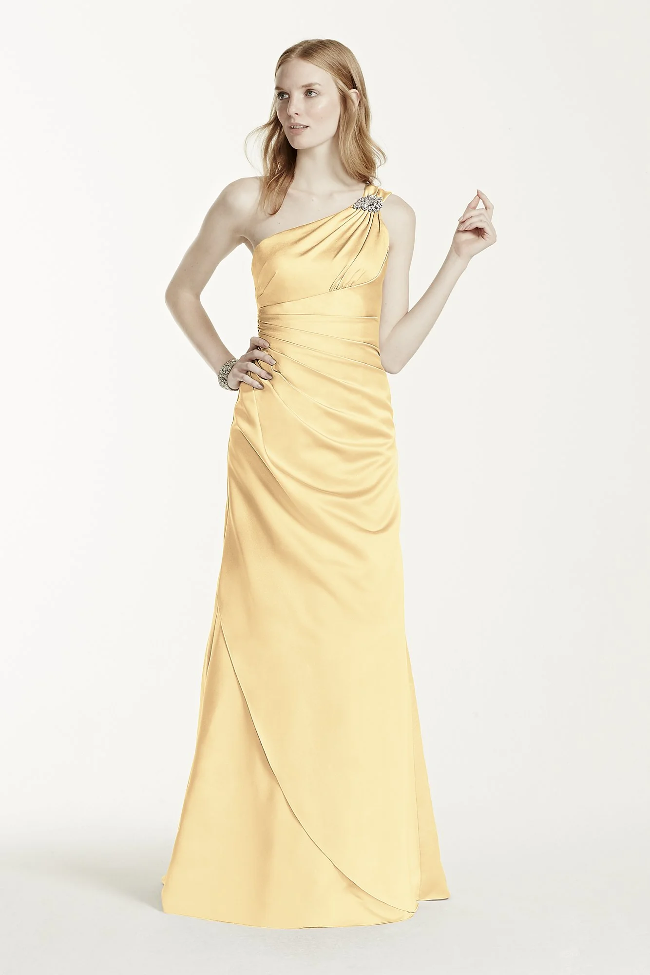 One Shoulder Bridesmaid Dress with Details - Image 18