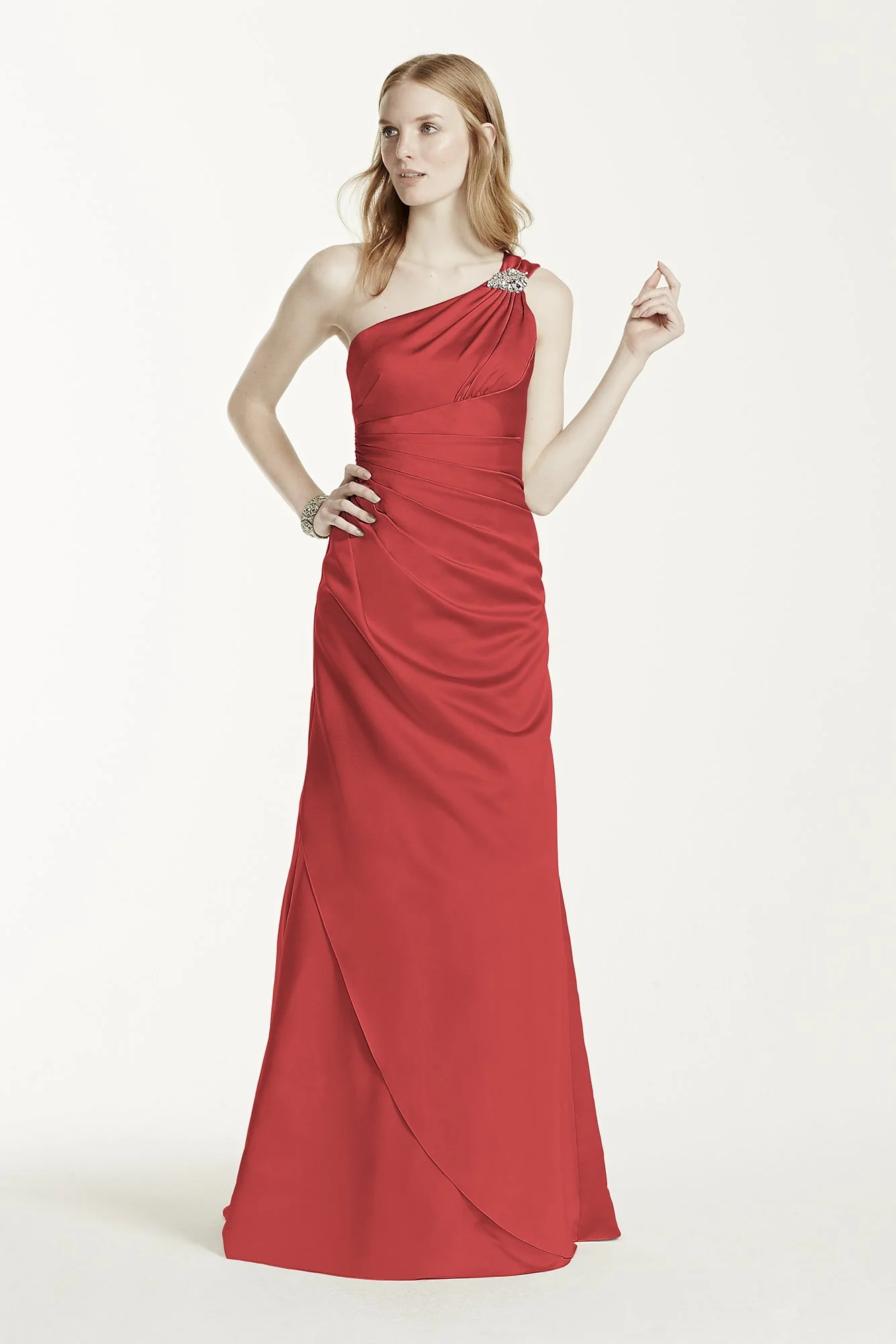 One Shoulder Bridesmaid Dress with Details - Image 20