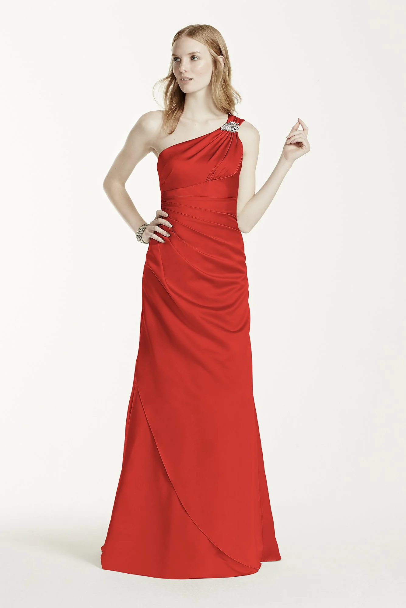 One Shoulder Bridesmaid Dress with Details - Image 32