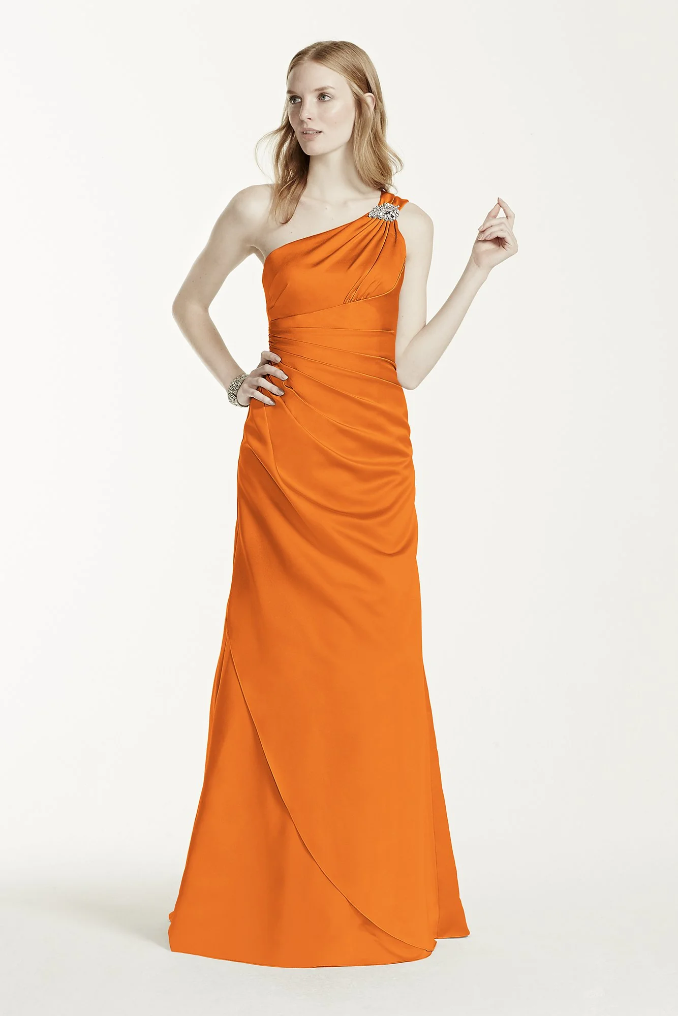 One Shoulder Bridesmaid Dress with Details - Image 33
