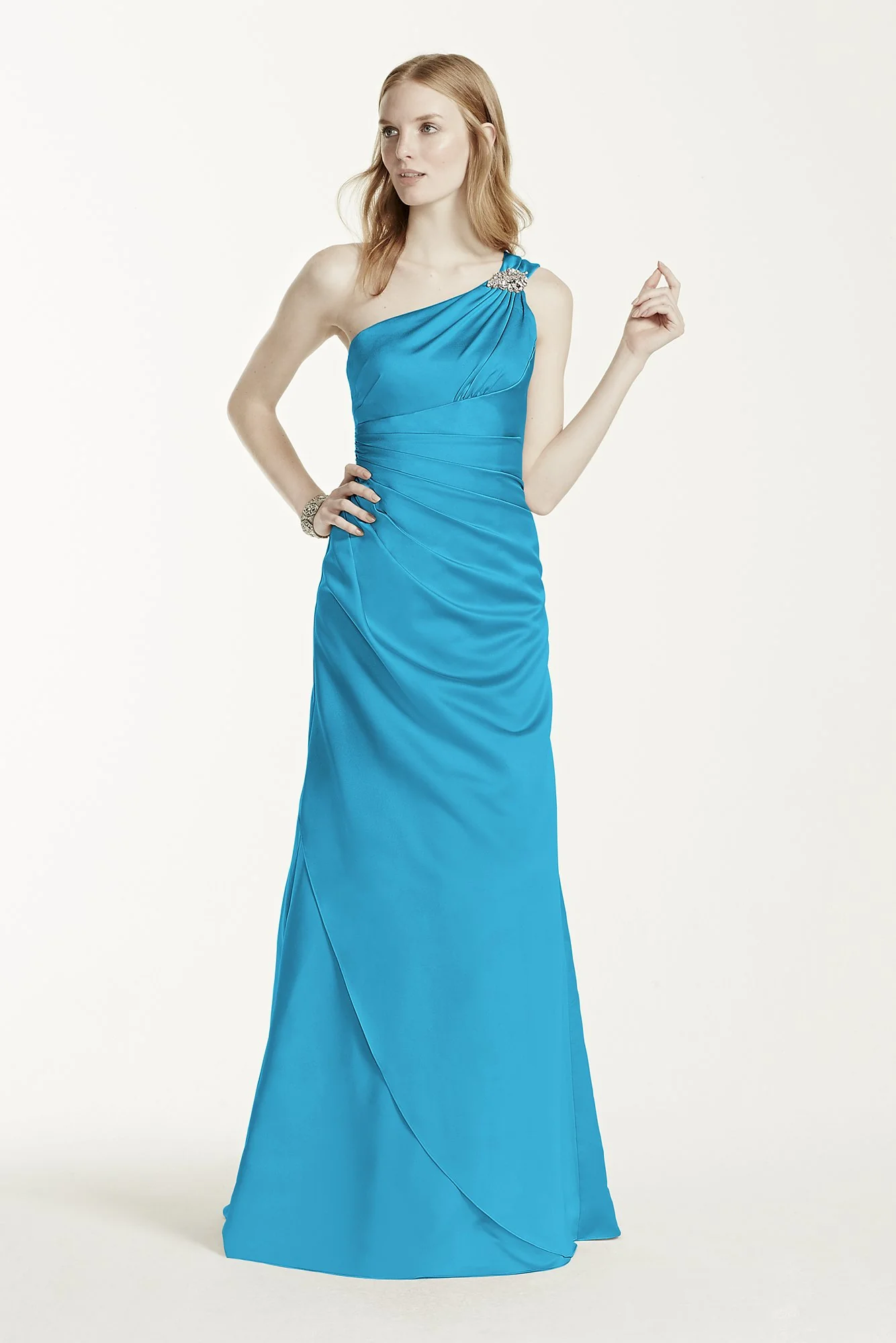 One Shoulder Bridesmaid Dress with Details - Image 37