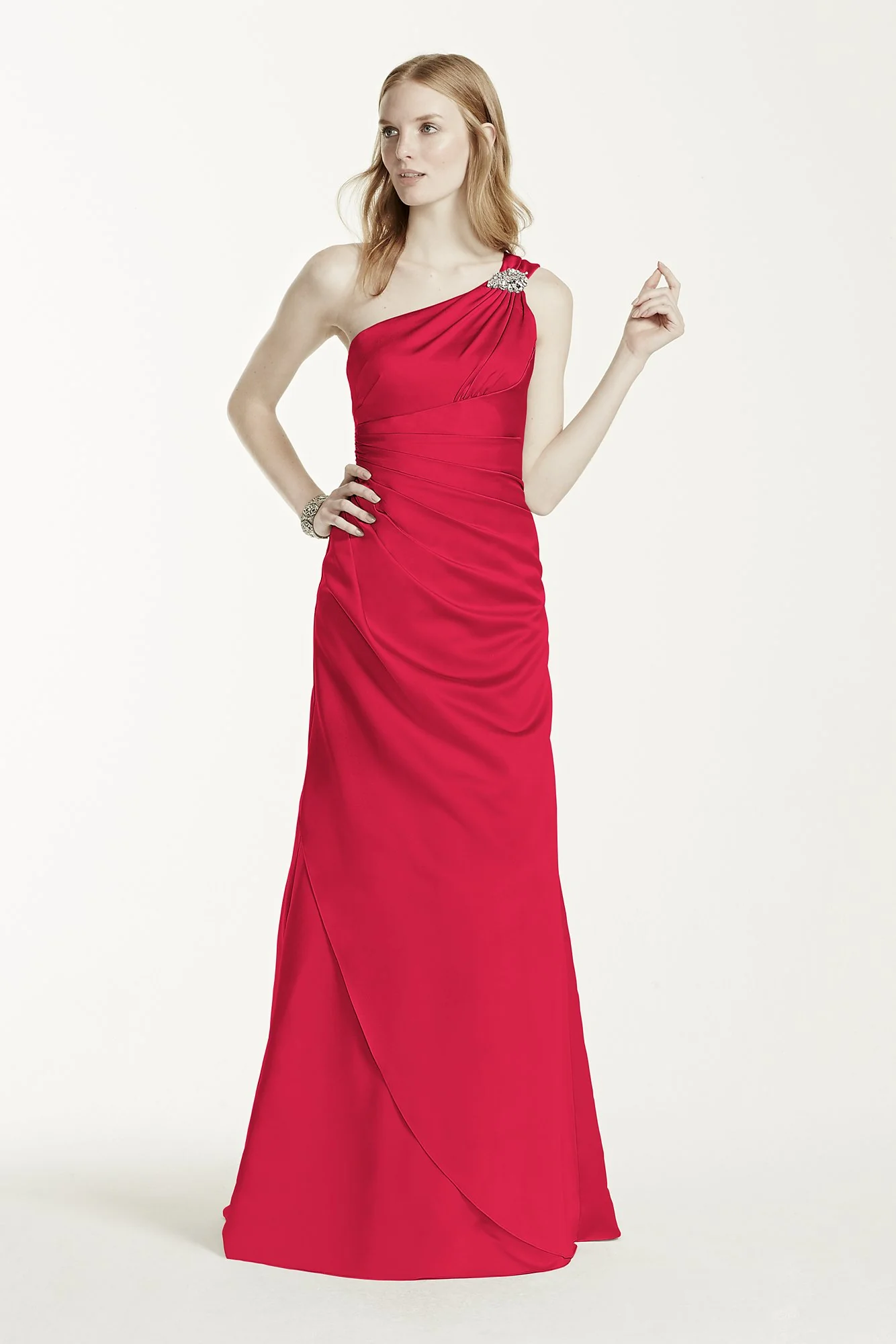 One Shoulder Bridesmaid Dress with Details - Image 39