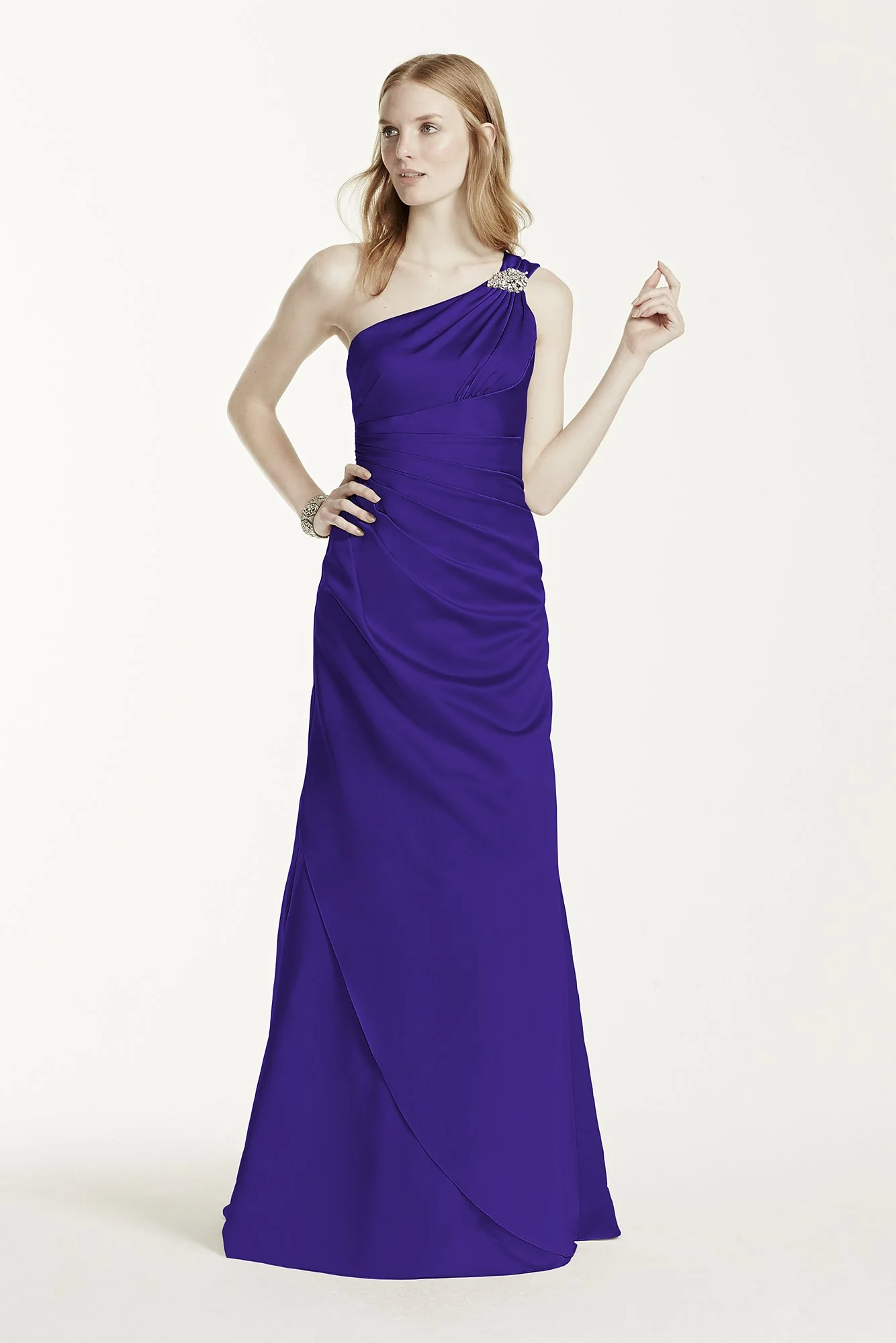 One Shoulder Bridesmaid Dress with Details - Image 66