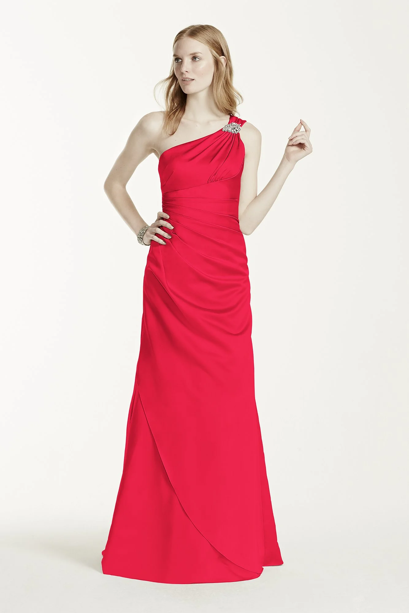 One Shoulder Bridesmaid Dress with Details - Image 87