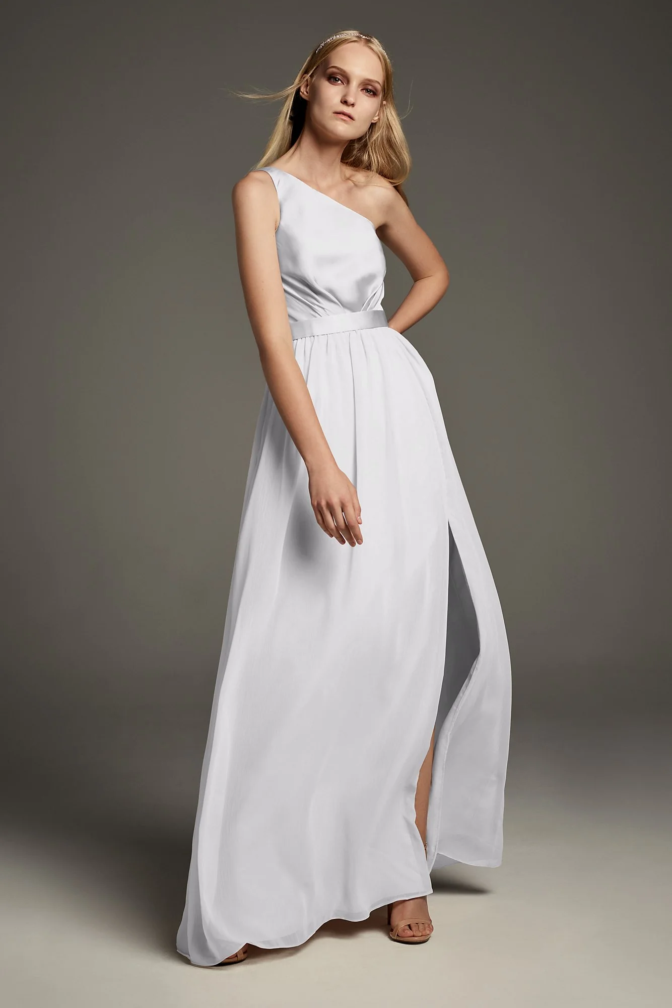 One-Shoulder Charmeuse Chiffon Bridesmaid Dress - Image 25