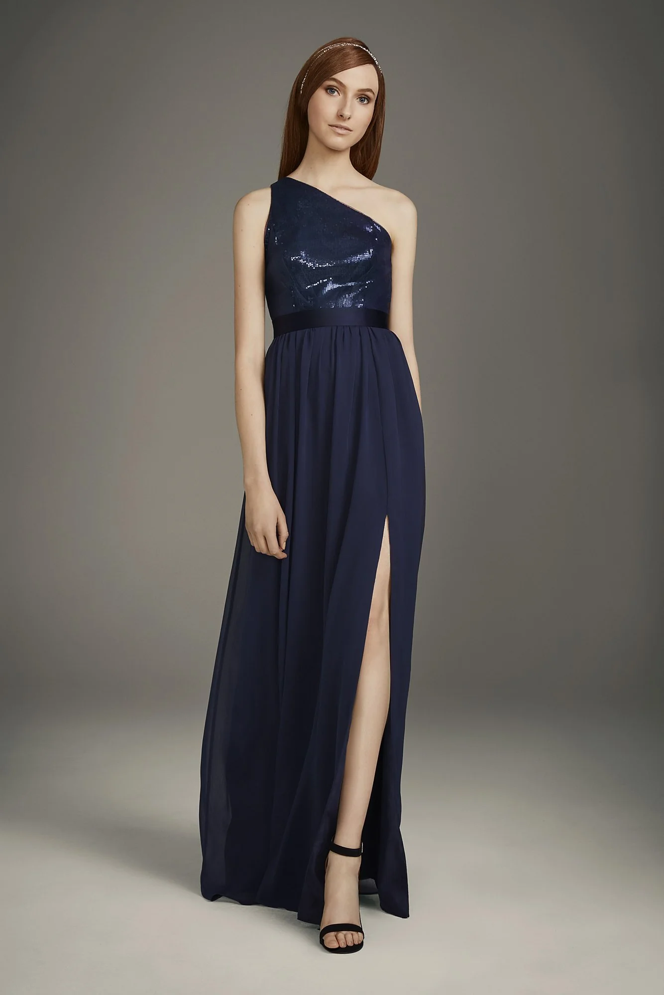 One-Shoulder Charmeuse Chiffon Bridesmaid Dress - Image 39