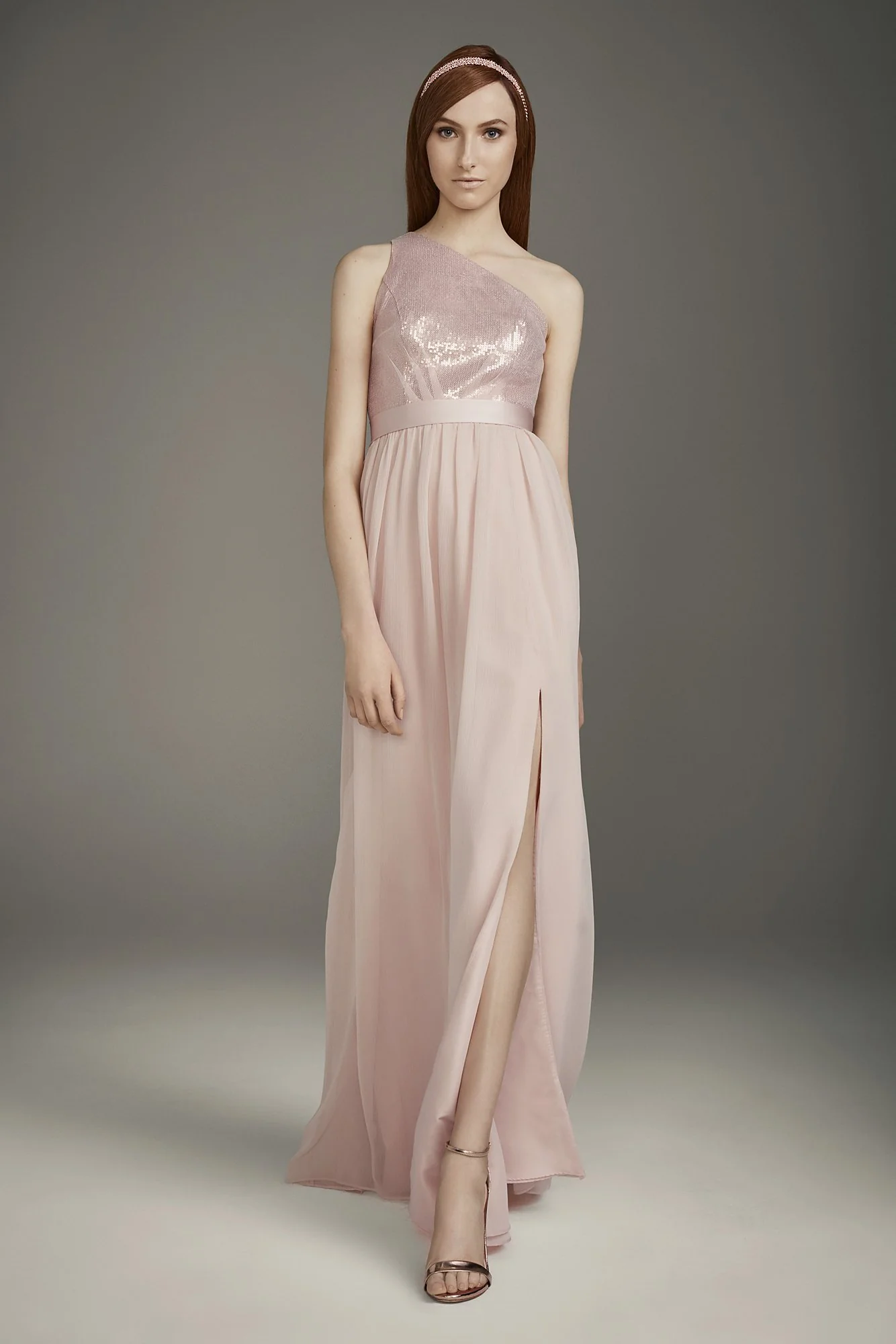 One-Shoulder Charmeuse Chiffon Bridesmaid Dress - Image 46