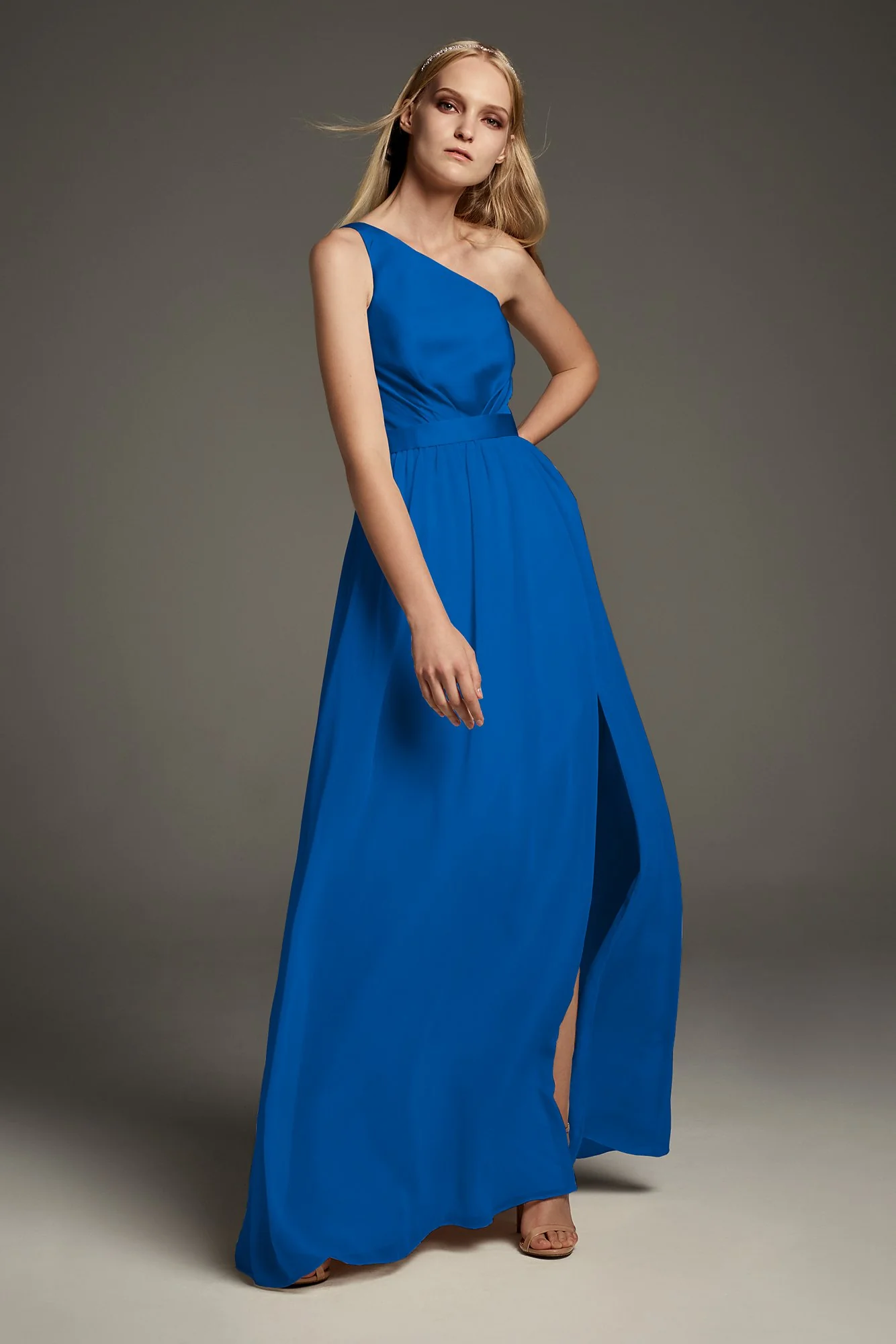 One-Shoulder Charmeuse Chiffon Bridesmaid Dress - Image 48