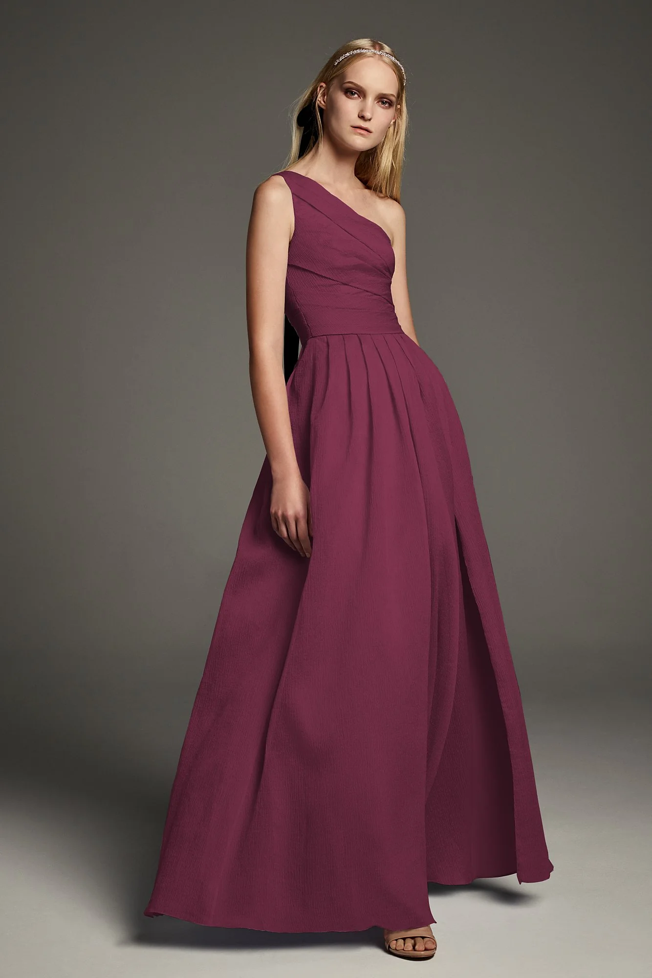 One-Shoulder Textured Organza Bridesmaid Dress - Image 10