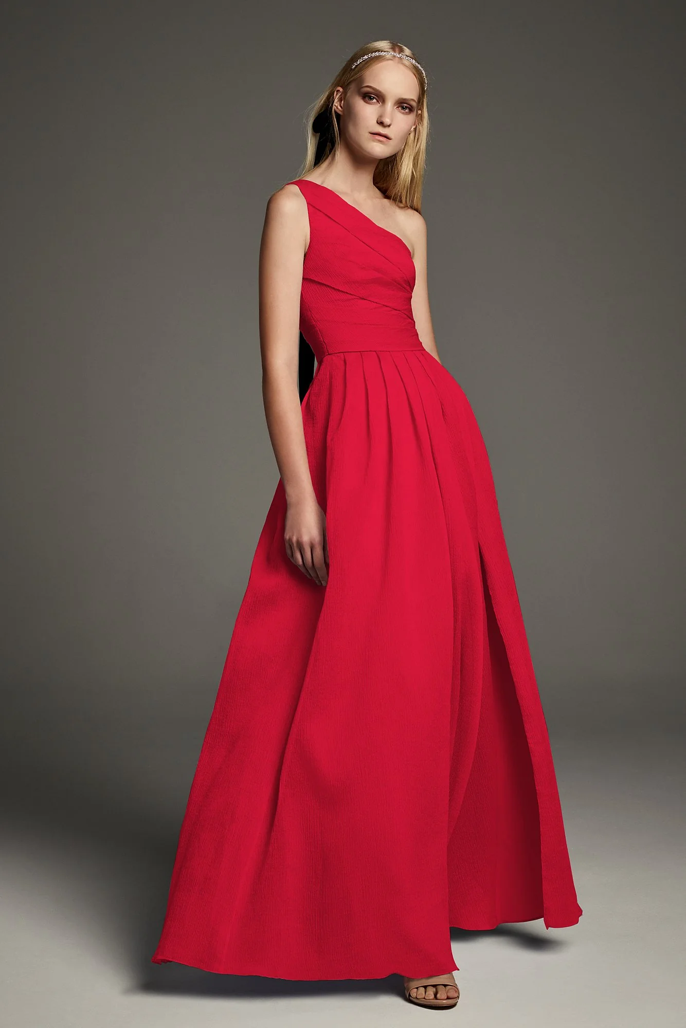One-Shoulder Textured Organza Bridesmaid Dress - Image 16