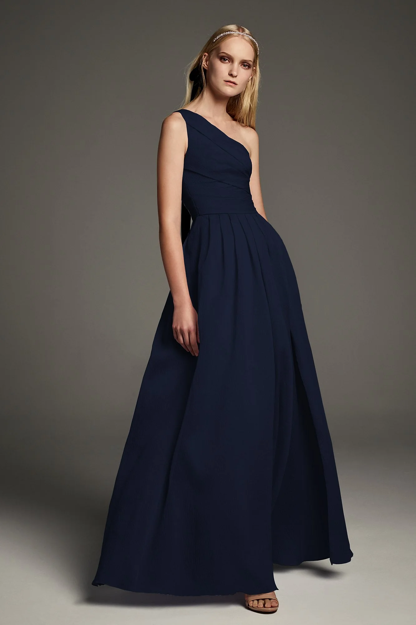One-Shoulder Textured Organza Bridesmaid Dress - Image 2