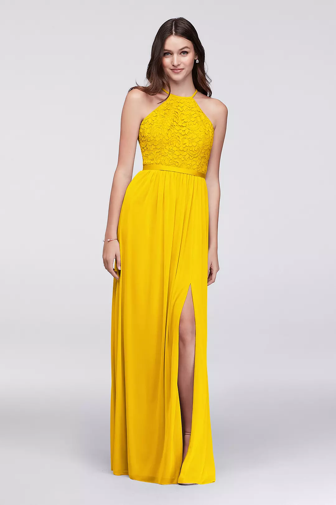 Open-Back Lace and Mesh Bridesmaid Dress - Image 11
