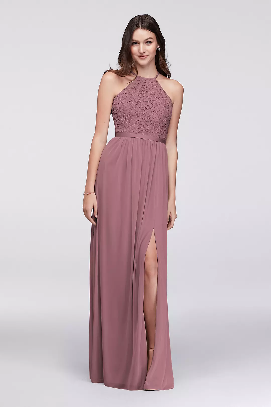Open-Back Lace and Mesh Bridesmaid Dress - Image 13