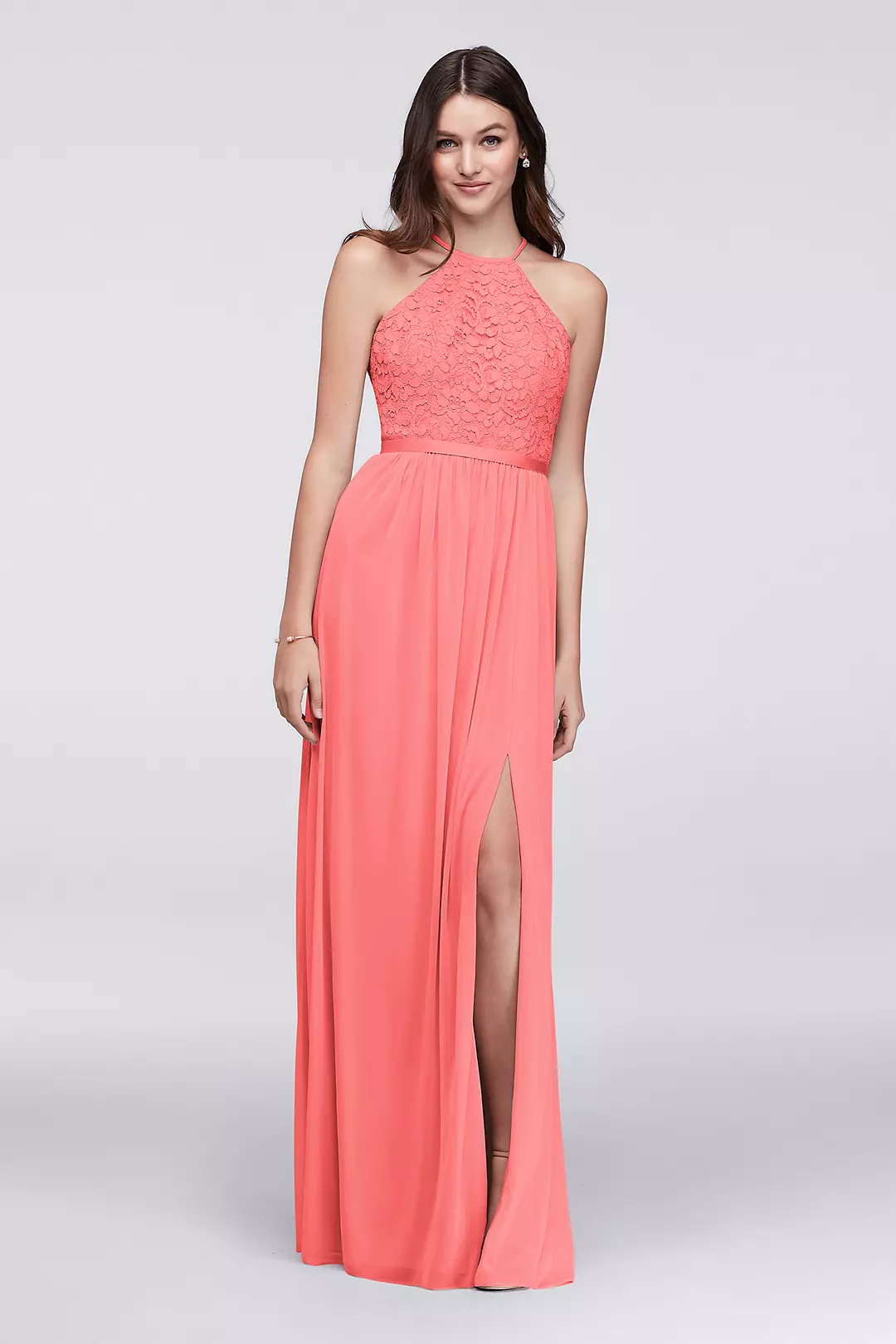Open-Back Lace and Mesh Bridesmaid Dress - Image 14