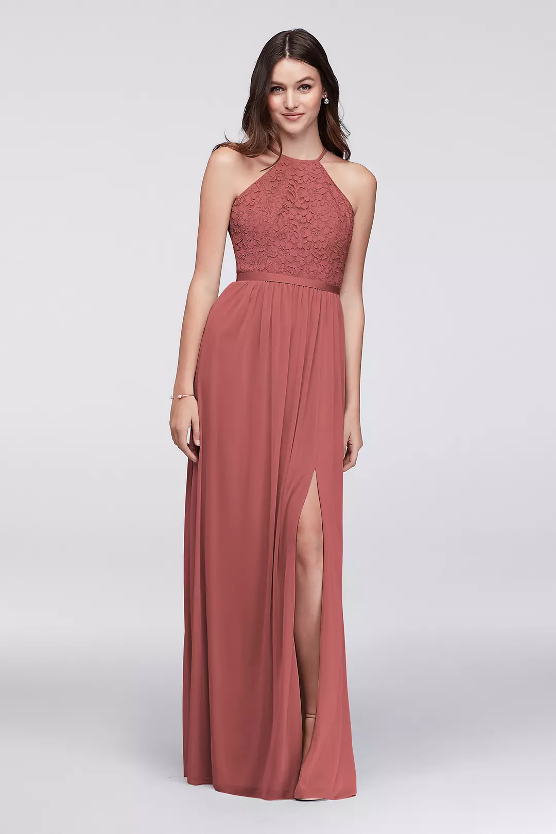 Open-Back Lace and Mesh Bridesmaid Dress - Image 28