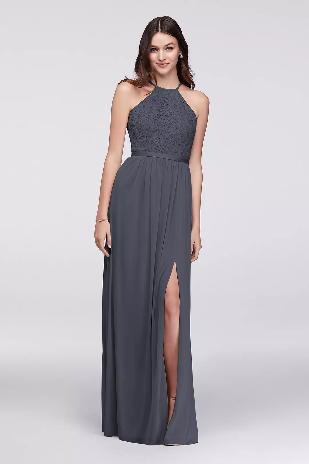 Open-Back Lace and Mesh Bridesmaid Dress - Image 34