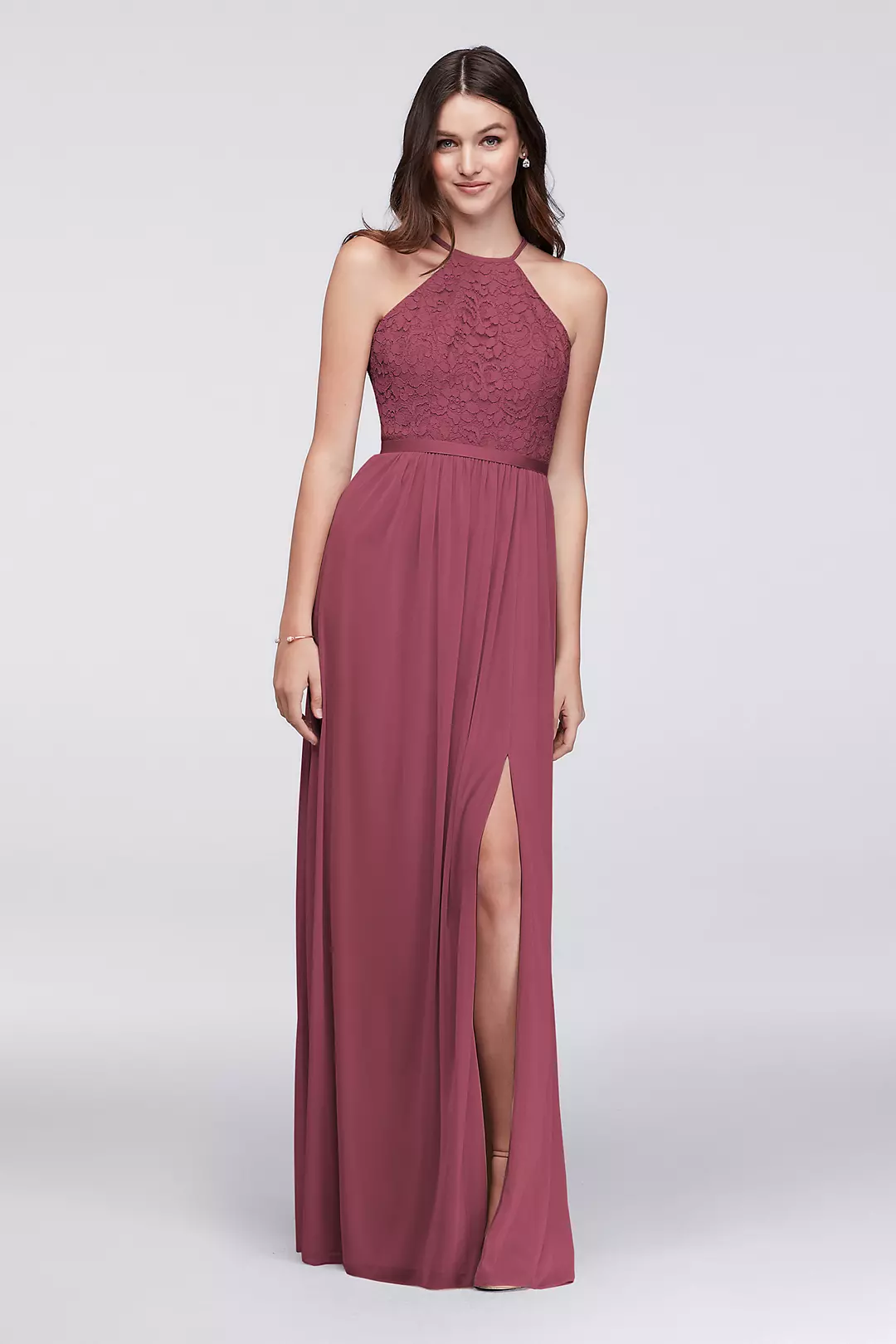 Open-Back Lace and Mesh Bridesmaid Dress - Image 39